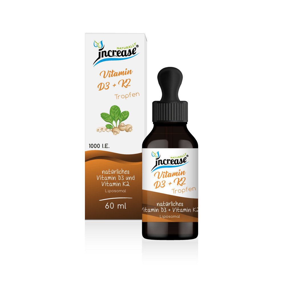 increase NATURALLY Liposomales Vitamin D3 + K2 - 1000 I.E. Vitamin D3 pro Tag Tropfen, 60 ml