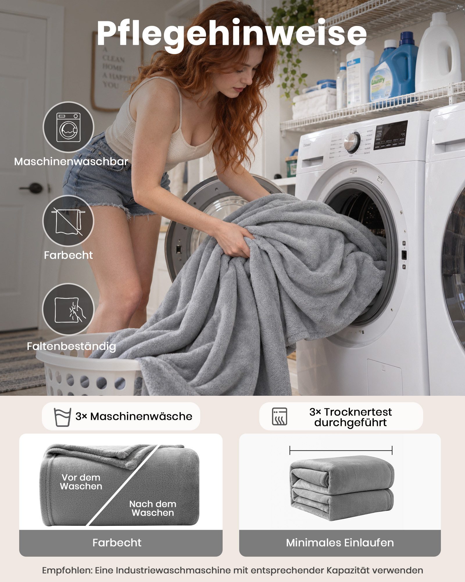 Wohndecke Kuscheldecke Flauschige Tages-/Sofadecke Weich Warm Maschinenwaschbar, Good Nite, Reaktiver Druck, Wärme für alle Jahreszeiten, Langlebig & pflegeleic – Bild 5 von 5