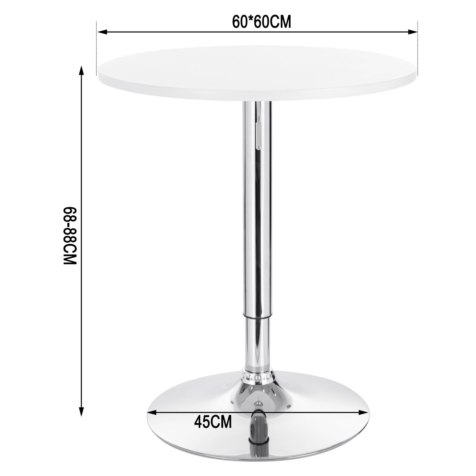 Woltu Bartisch (1-St), Stehtisch Drehtisch, MDF Partytisch, höhenverstellbar
