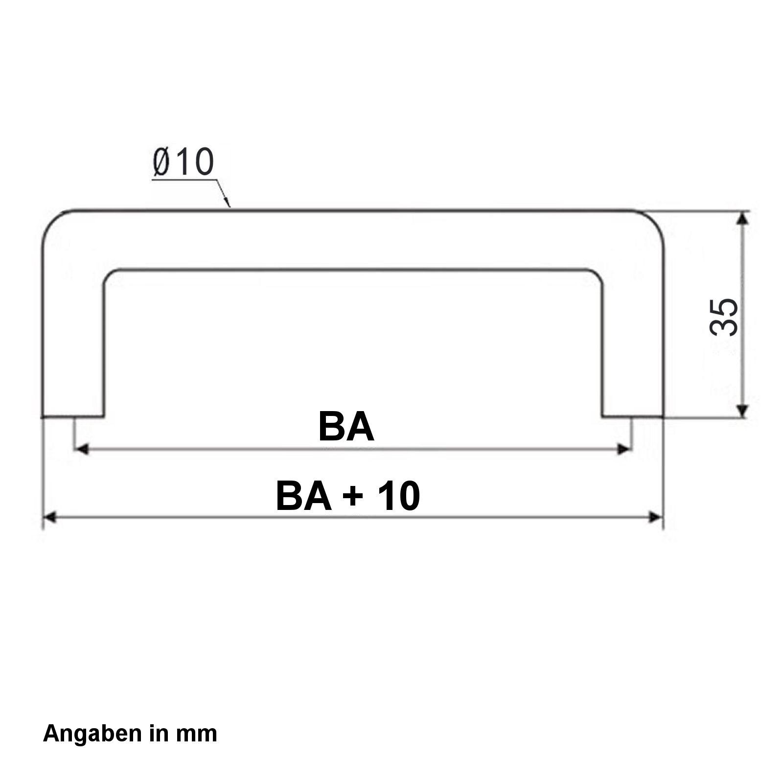 320 BG03 mm, BA incl. - Bügelgriff Schubladengriff Möbelgriff Griff 64 SO-TECH® Schrankgriff Schrauben -