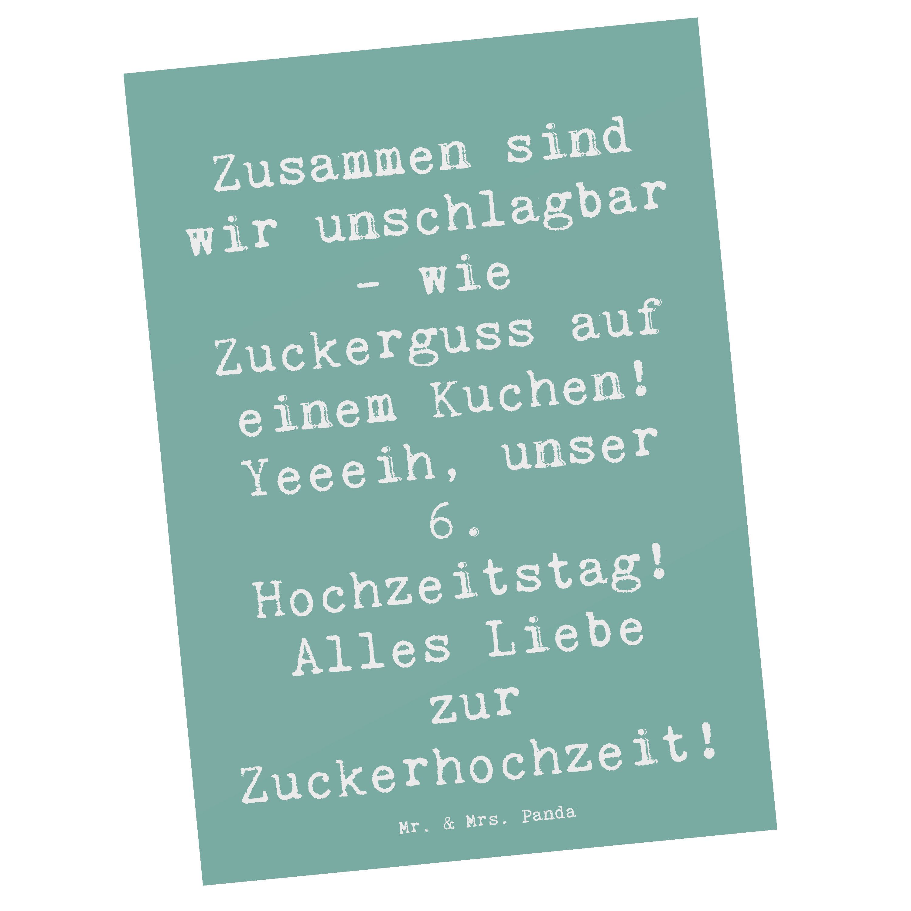 Postkarte 6. Hochzeitstag Zuckerhochzeit - Meeresbrise - Geschenk, Partnerschaf