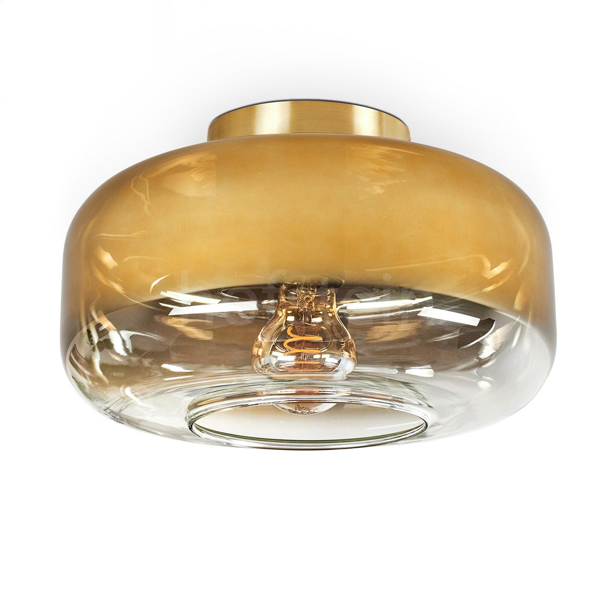 hofstein Deckenleuchte Deckenlampe aus Metall/Glas in günstig online kaufen