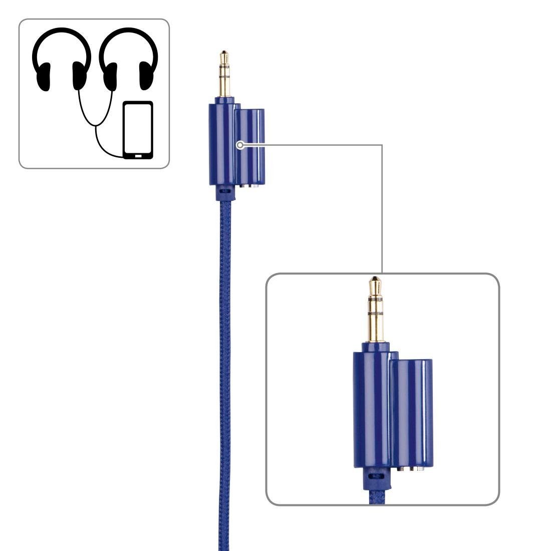 zusammenfaltbar, (größenverstellbar Thomson On-Ear, 85dB leicht möglich) Kinderkopfhörer Kopfhöreranschluss On-Ear-Kopfhörer mit Lautstärkebegrenzung auf blau Kabel weiterer