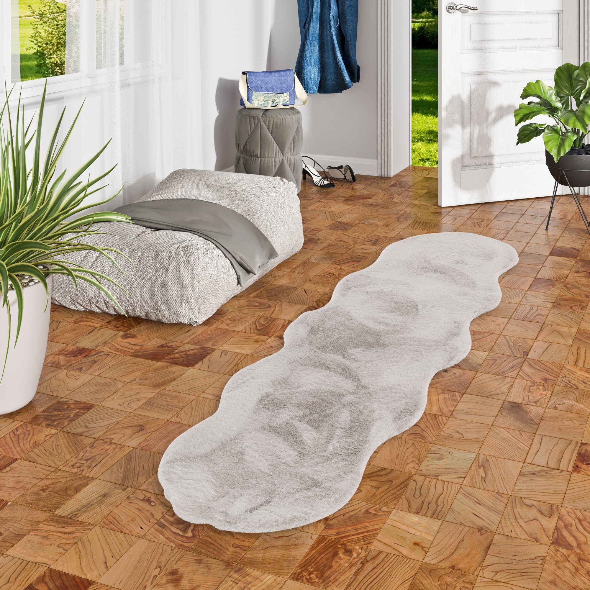 Pergamon Fellteppich Luxus Super Soft Fellteppich Plush Shape XL, Shape, Höhe: 25 mm