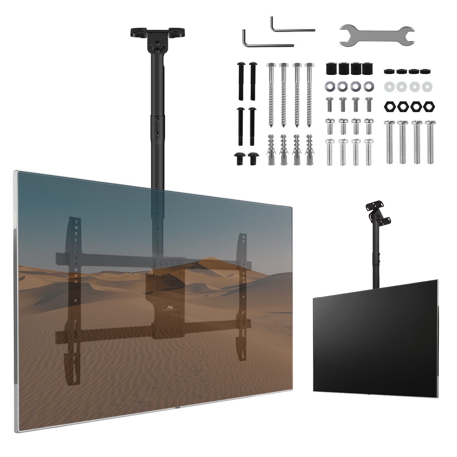 Maclean TV-Deckenhalterung MC-112 für 43-86'' 60kg Fernseher, (bis 86 Zoll, VESA: 200x200, 300x200, 400x200, 300x300, 400x300, 400x400, 600x400 mm)