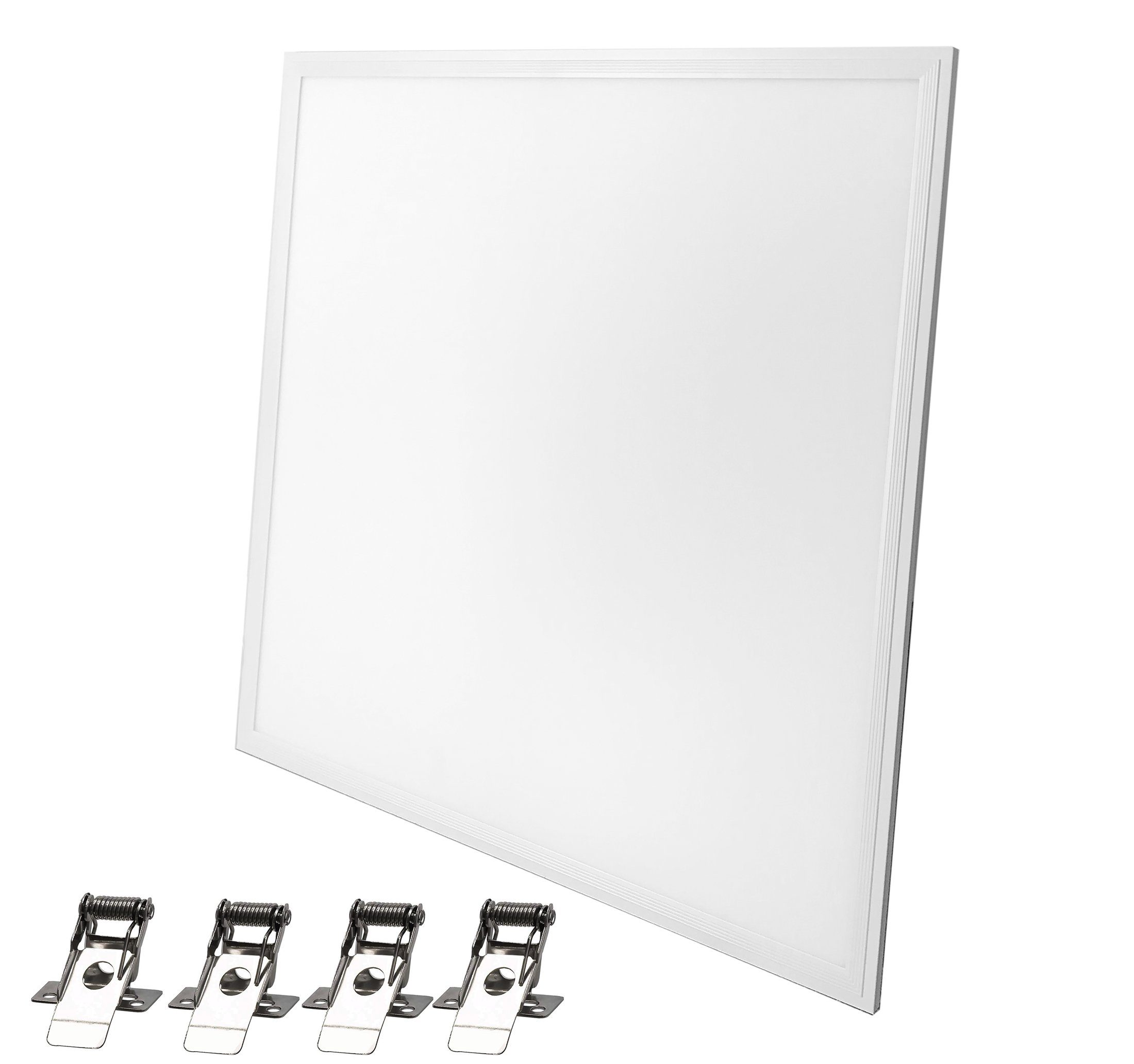 Lecom LED Panel 620x620 mm Panel 40w Einbau Aufbau Aufputz mit oder ohne Montage zubeh, LED Panele mit Montageklemme 35W Warmweiß 62x62x10mm