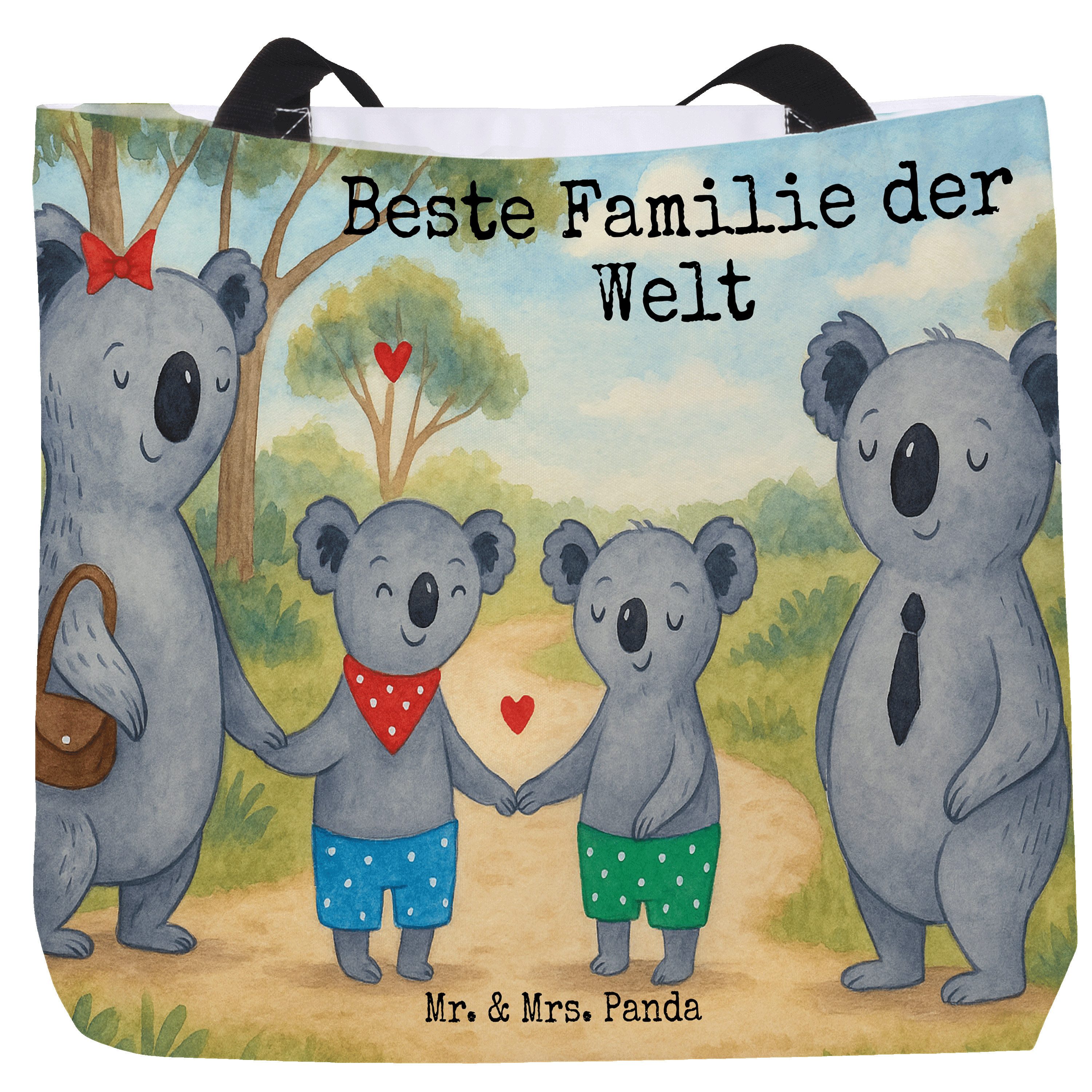 Shopper Koala Familie zwei Design, Tote Bag, Weiß, Einkaufstasche, Tasche, Ko