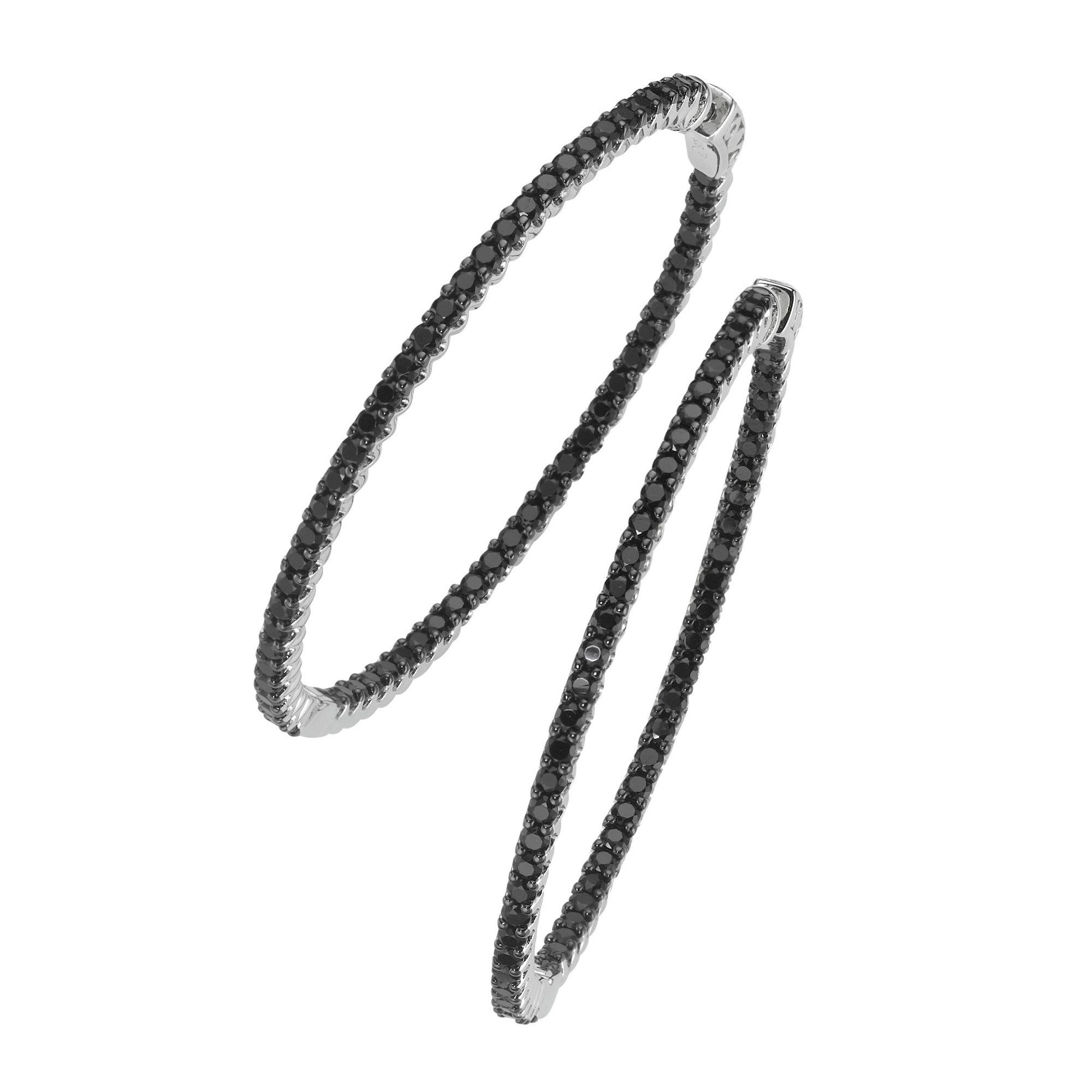 GIORGIO MARTELLO MILANO Paar Creolen mit schwarzen Zirkonia, Silber 925 günstig online kaufen