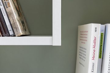 Wohnling Wandregal WL5.334, Weiß 36x90x13,5 cm Holz Design Hängeregal Modern, Wandboard Freischwebend Dekoregal Bücherregal Wand