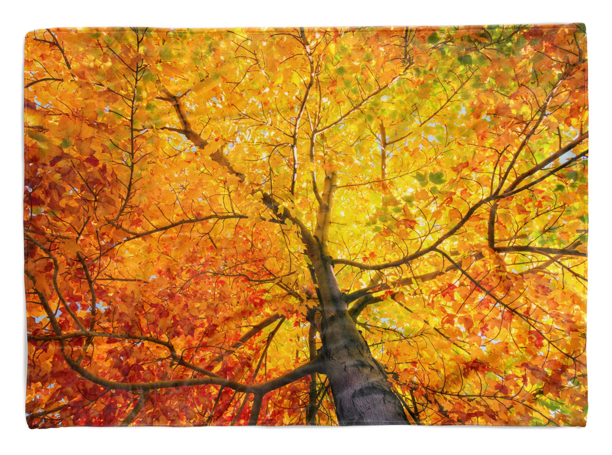 Handtücher Art Baumwolle-Polyester-Mix Kuscheldecke Baum Sinus Saunatuch (1-St), Handtuch Strandhandtuch Herbstblätter, Handtuch mit Fotomotiv