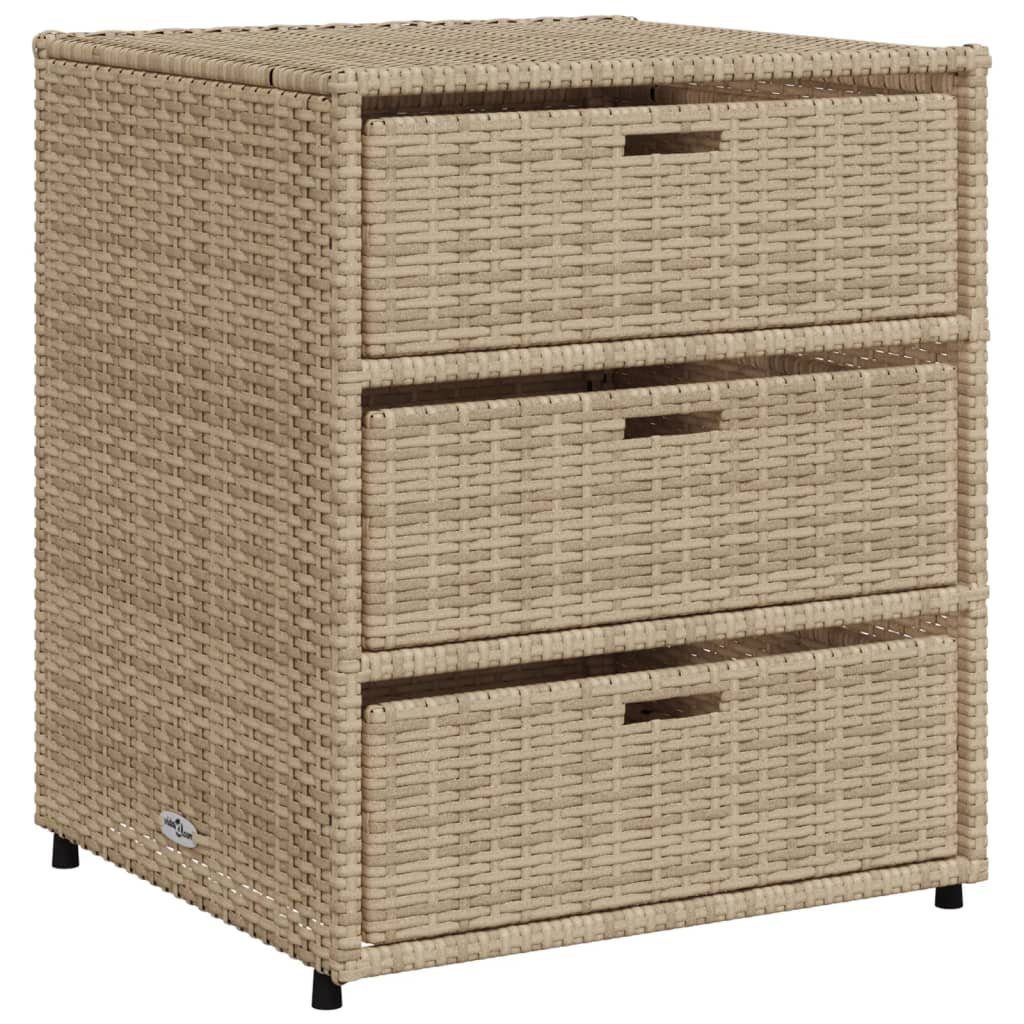 vidaXL Garten-Geräteschrank Beige - 55 x 59 x 69 cm Gartenschrank Beige 55x59x69 cm Polyrattan