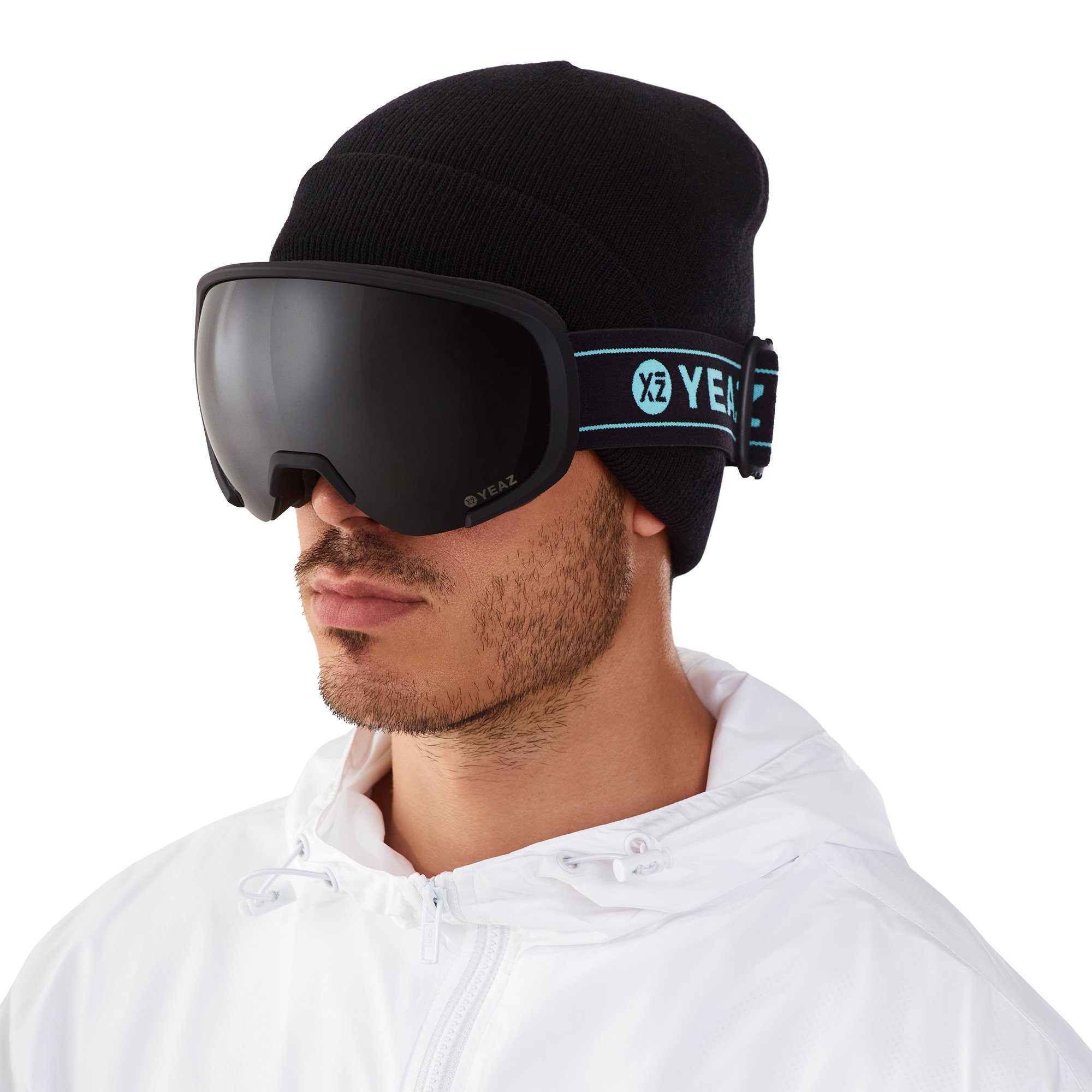 YEAZ Skibrille BLACK Snowboardbrille RUN, Jugendliche Erwachsene und Premium-Ski- für und