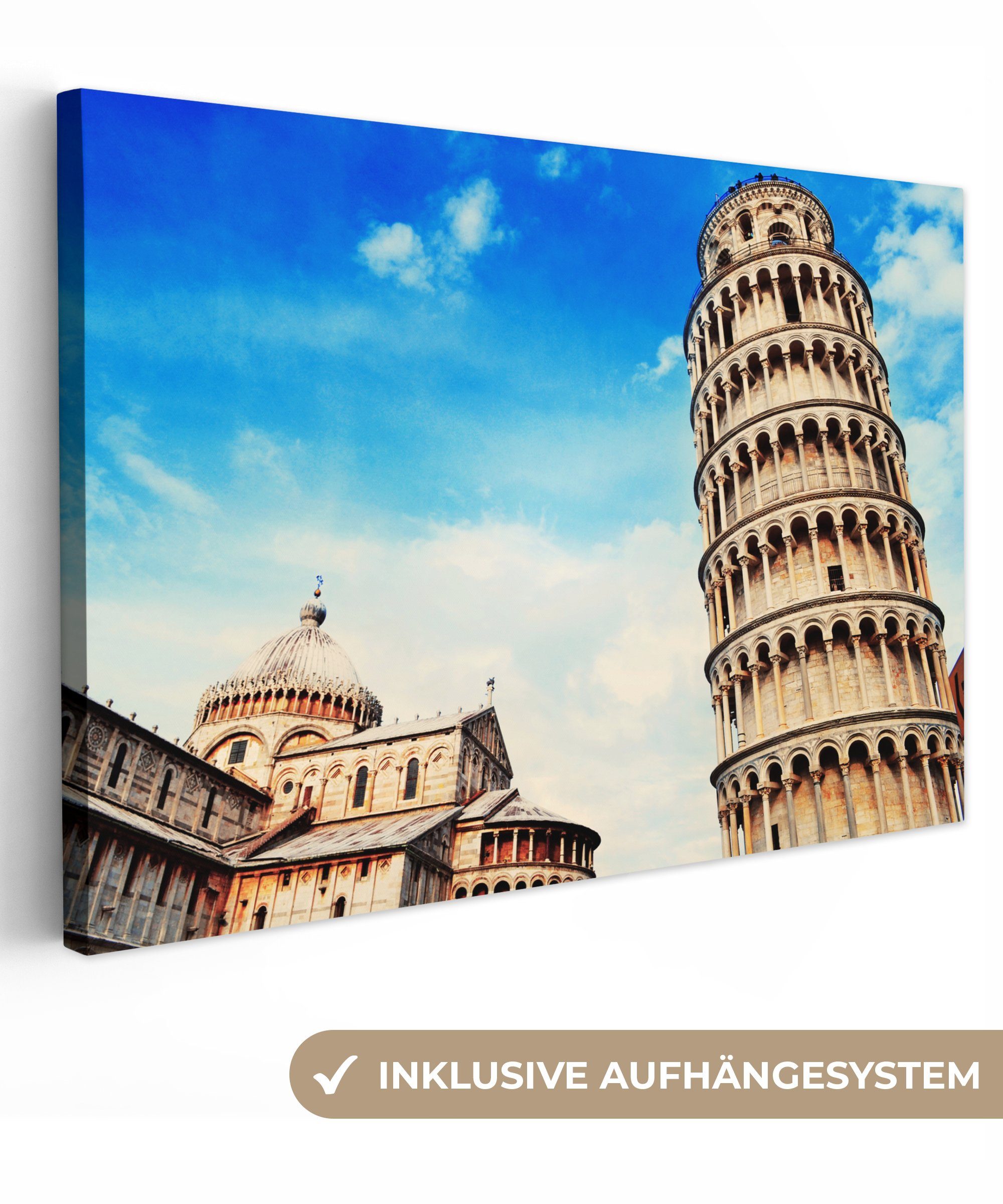 OneMillionCanvasses® Leinwandbild Turm von Pisa - Italien - Europa, (1 St), Wandbild Leinwandbilder, Aufhängefertig, Wanddeko, 30x20 cm