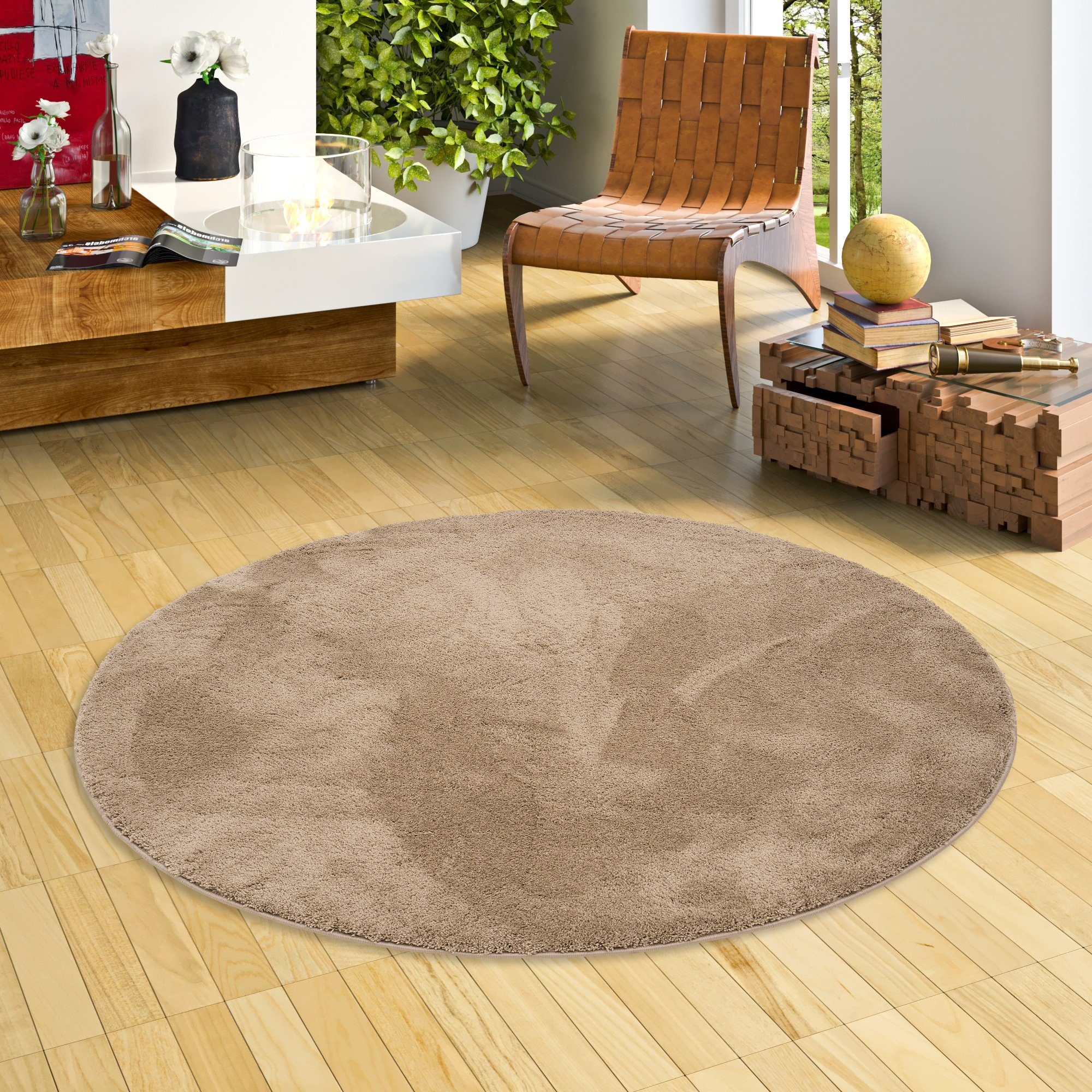Pergamon Hochflor-Teppich Hochflor Super Soft Teppich Silky Rund, Rund, Höh günstig online kaufen