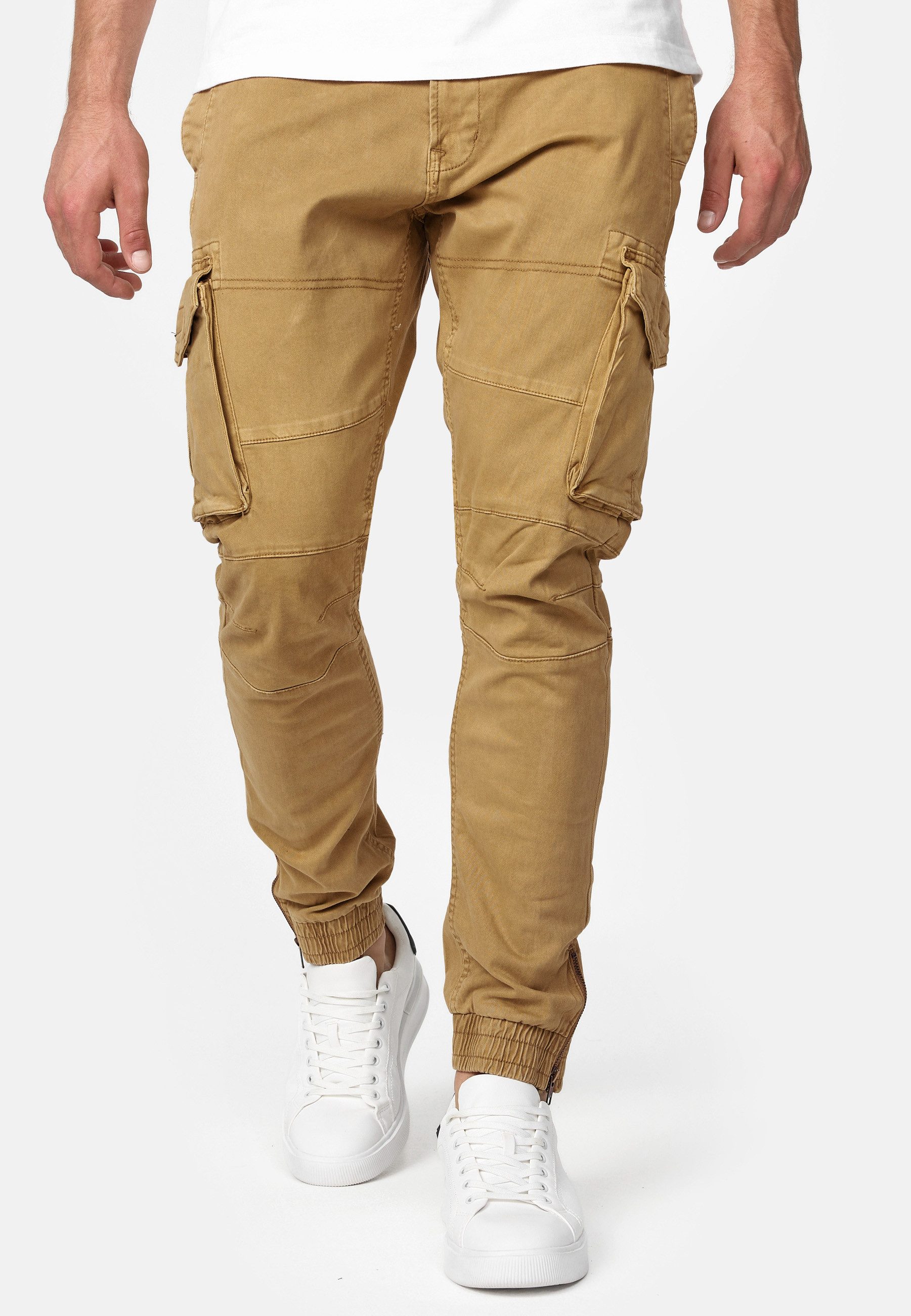 Indicode Cargohose Herren Alex Cargo Hose Herrenhose mit 6 praktischen Taschen