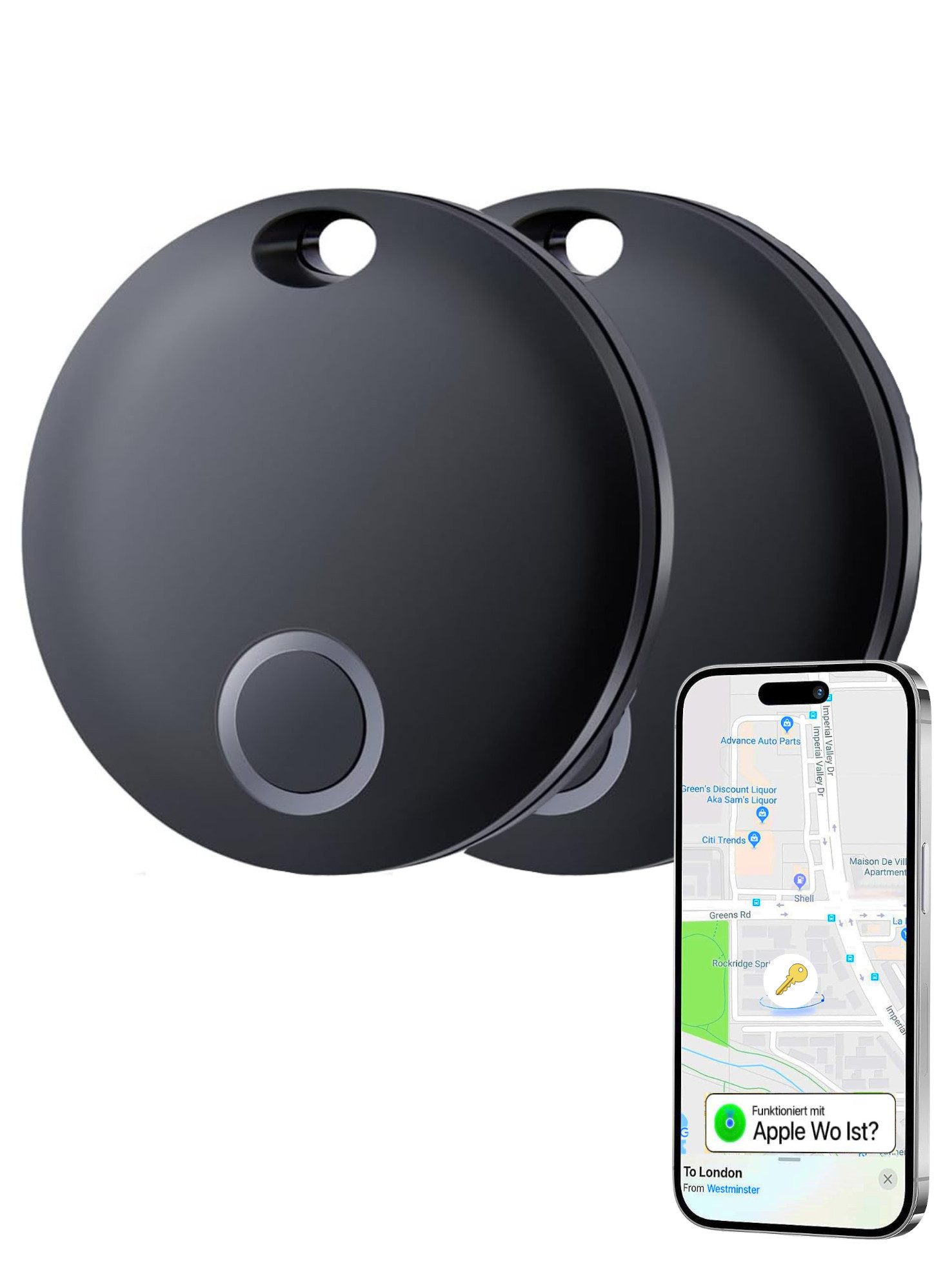 S&T Design Smart Tag Koffer Hunde Tracker kompatibel mit Apple Wo GPS-Tracker (iOS GPS Tracker Wasserdicht Wo Ist Kompatibeler Tracker für Apple MFi)
