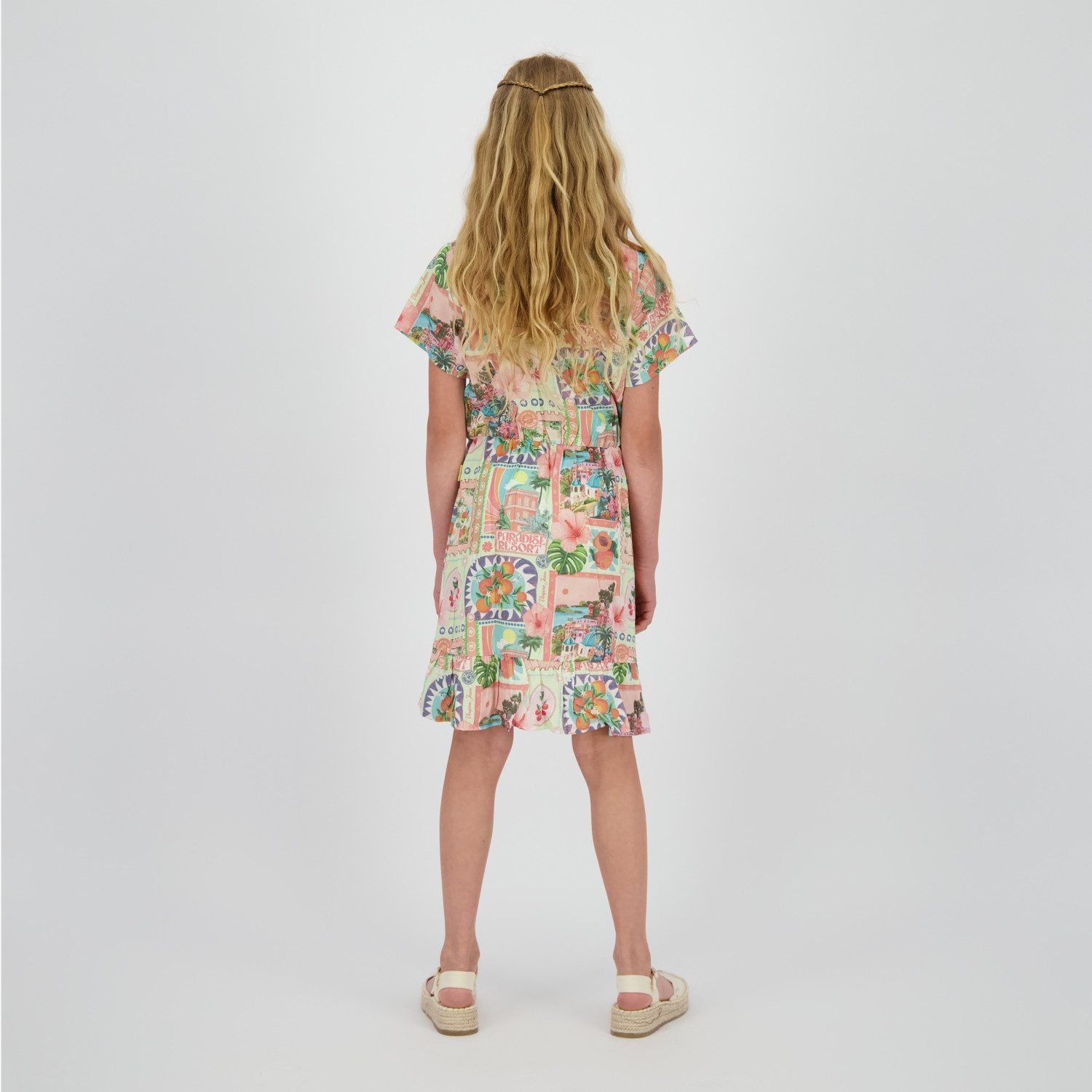 Vingino Sommerkleid mit Allover-Muster und Rüschen