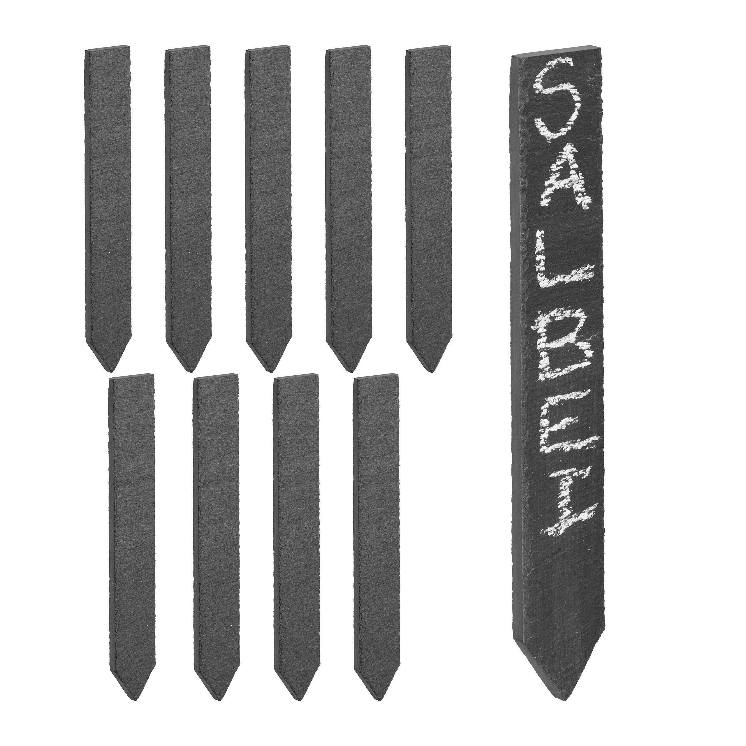 relaxdays Gartenstecker Pflanzenstecker Schiefer 10er Set günstig online kaufen