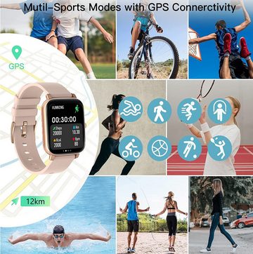 IBETTER Smartwatch für Damen Herren, Fitness Tracker Uhr Smartwatch (Fitnessuhr mit Telefonfunktion 1,69" HD Voll Touchscreen Zoll, Smartwatch Fitness Tracker Uhr, Uhren Watch für Android IOS, Fitnessuhr Tracker mit Pulsmesser Schrittzähler Schlafmonitor Aktivitätstracker cm)