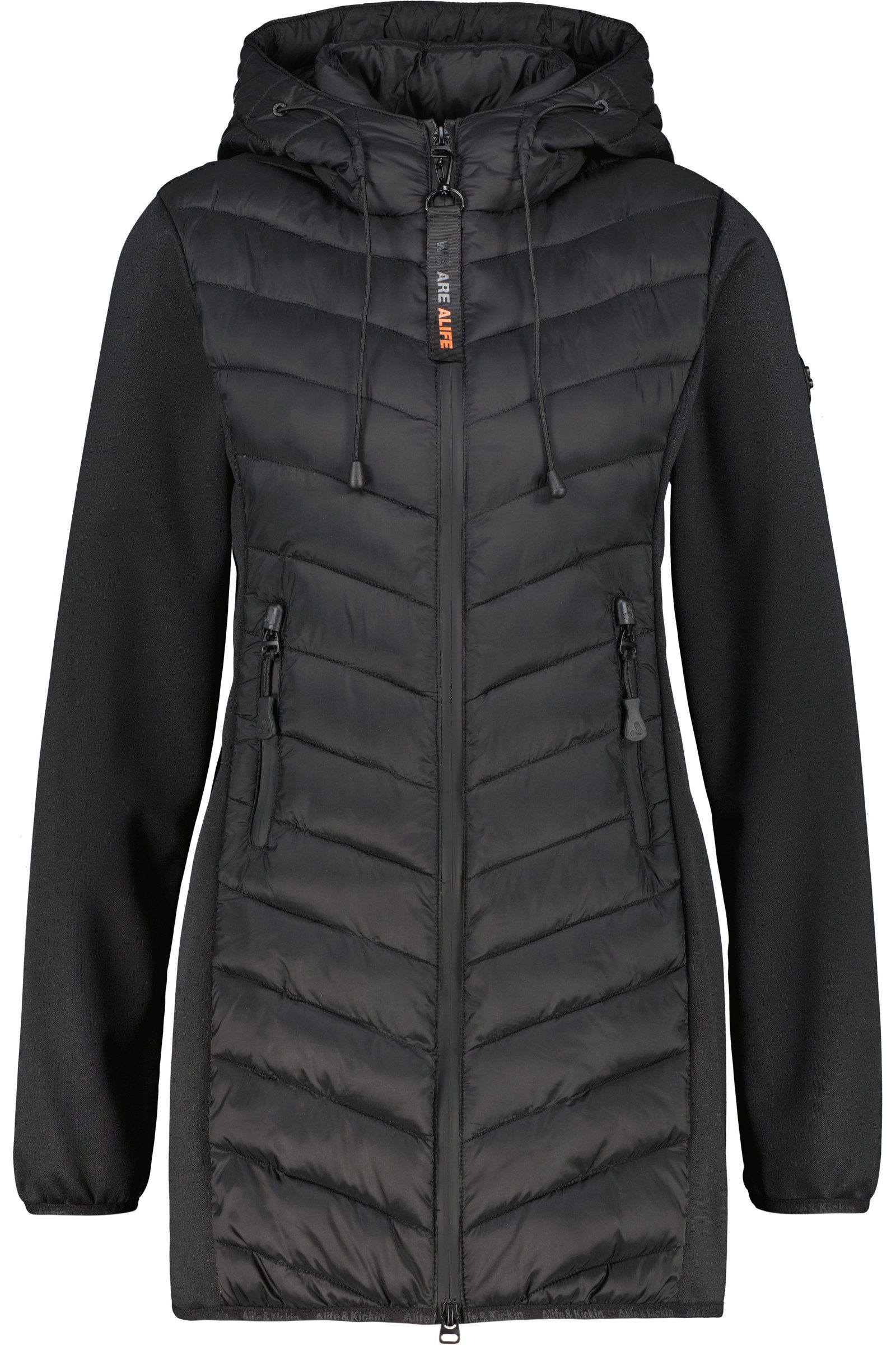 Alife & Kickin Sommerjacke Damen YlvaAK A Übergangsjacke, Jacke Chevron-Steppung, Kapuze mit Kordelzug, Zwei-Wege-Reißverschluss