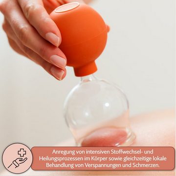 Lauschaer Glas Massagegerät Schröpfglas Schröpfgläser mit Saugball in vielen Größen aus Glas, 3-tlg.