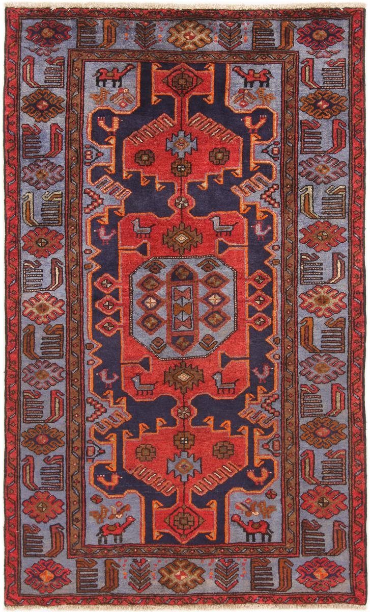 Orientteppich Hamadan 123x206 Handgeknüpfter Orientteppich / Perserteppich, Nain Trading, rechteckig, Höhe: 8 mm