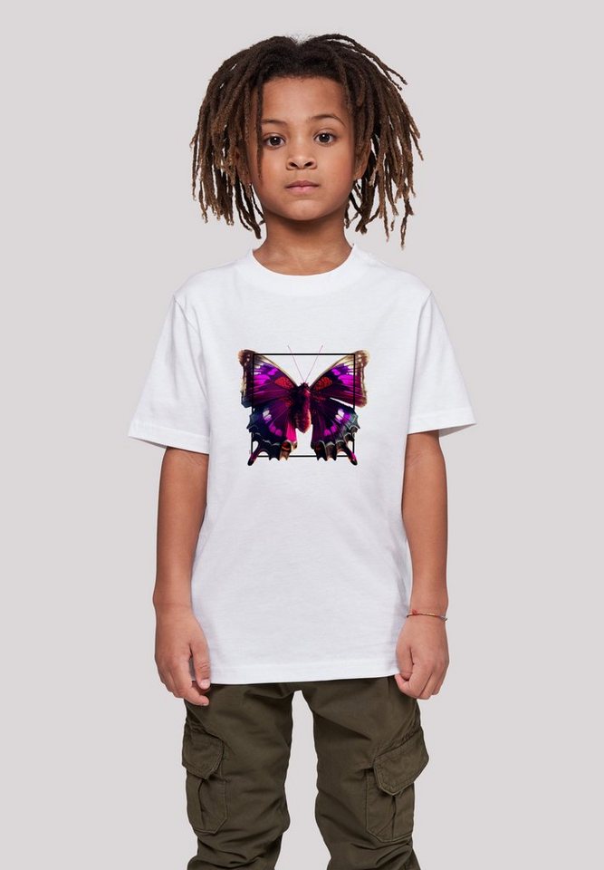 und Print, Pink UNISEX trägt cm 145/152 groß Schmetterling F4NT4STIC Model Das Größe TEE T-Shirt ist 145