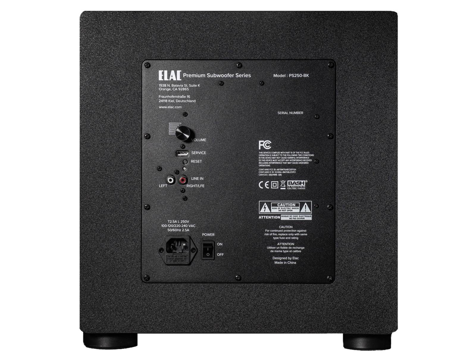 Subwoofer PS250-BK schwarz ELAC Subwoofer mit DSP ELAC