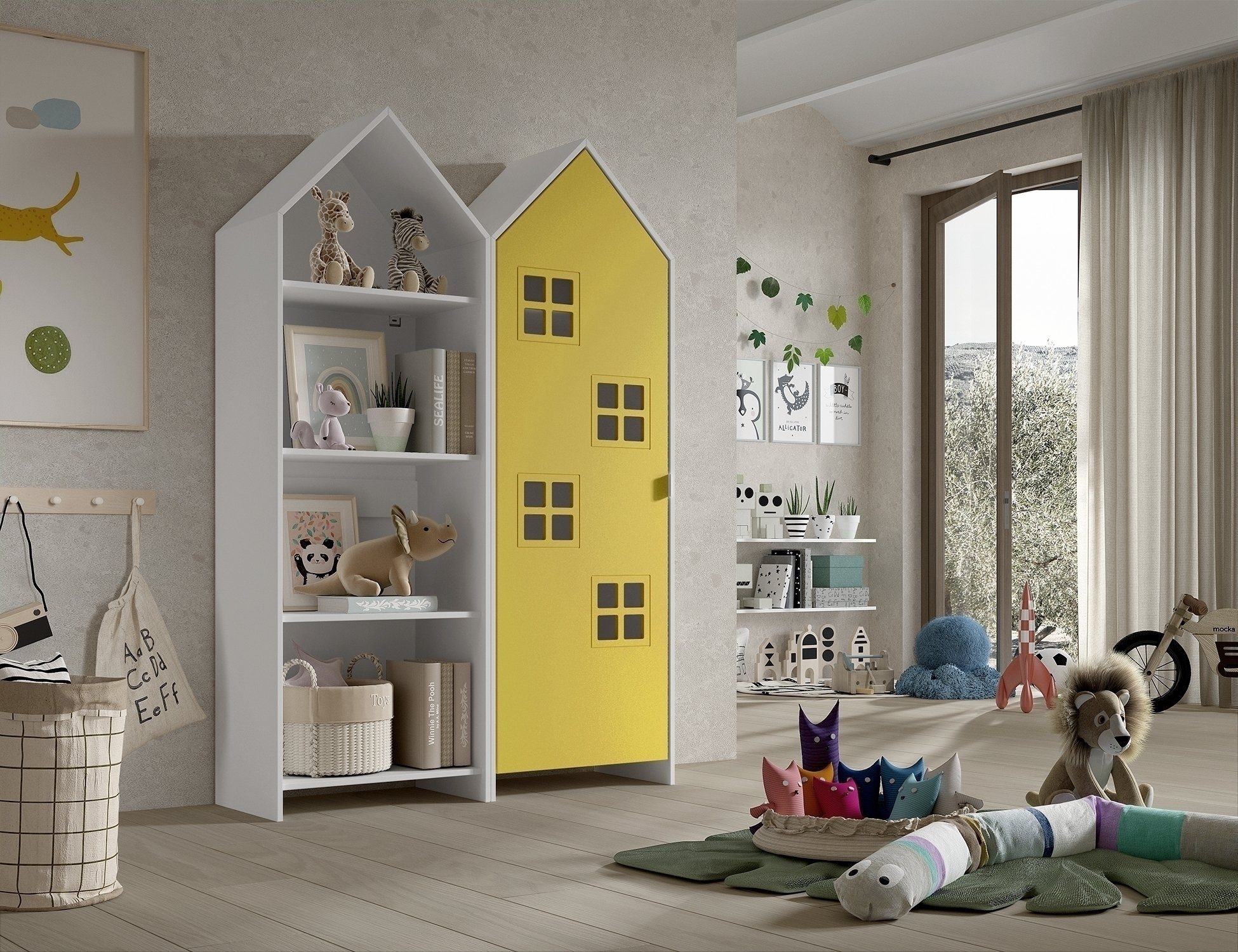 Vipack Kleiderschrank CASAMI BRUGES in Korpus Weiß / Front Gelb, MDF