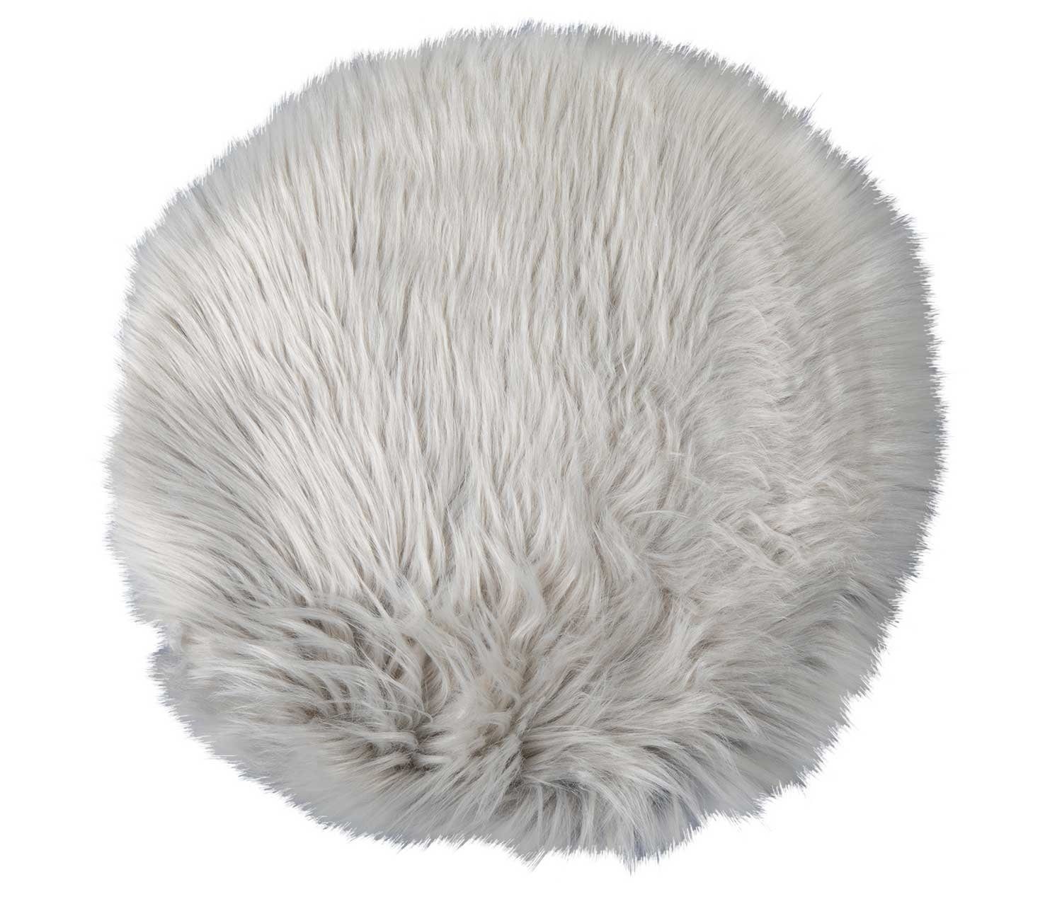 Fellteppich Deko-Fell FUR, Grau, Ø 32 cm, Kunstfell, rund günstig online kaufen