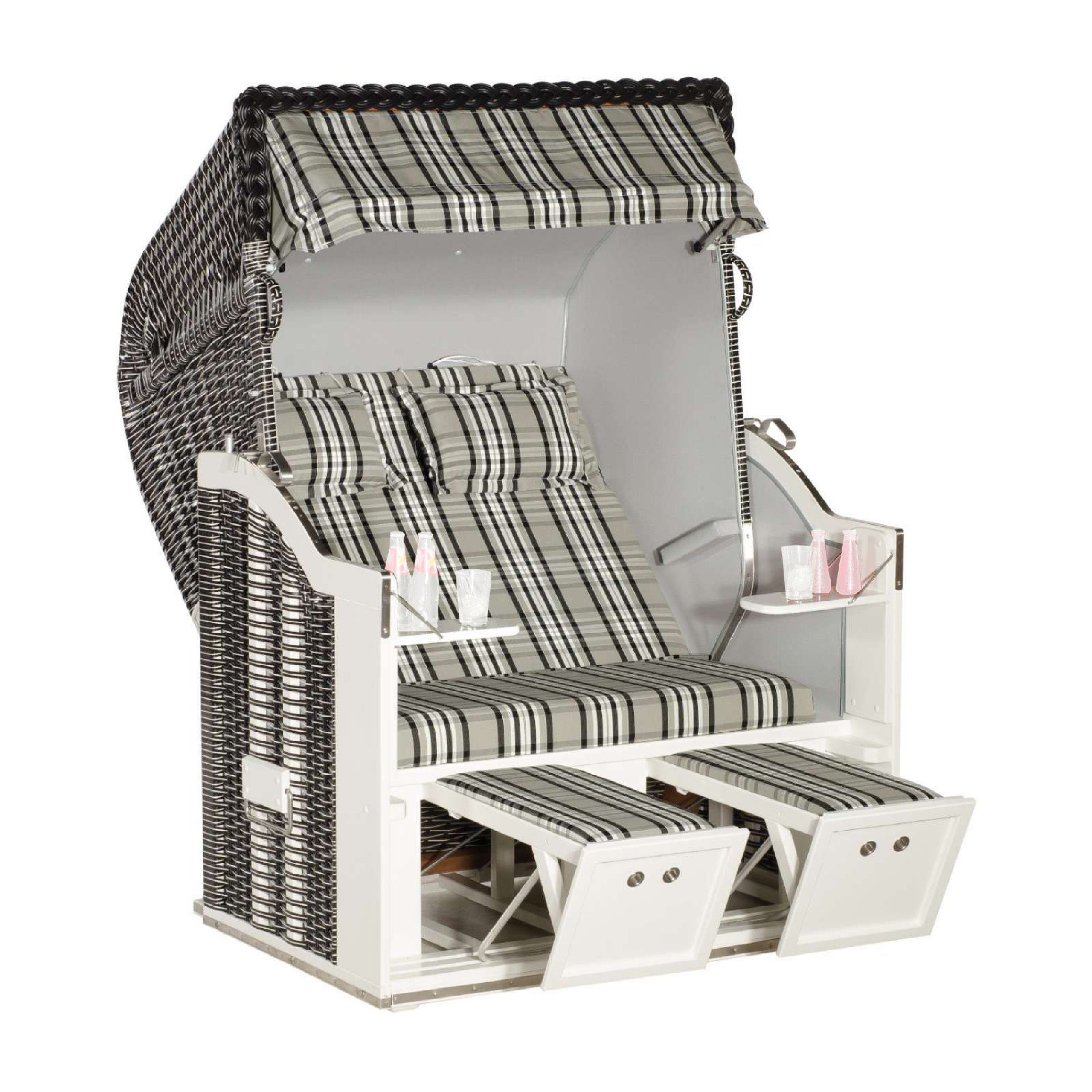 SonnenPartner Strandkorb Sonnenpartner Classic 2-Sitzer Strandkorb Halbliegemodell modena