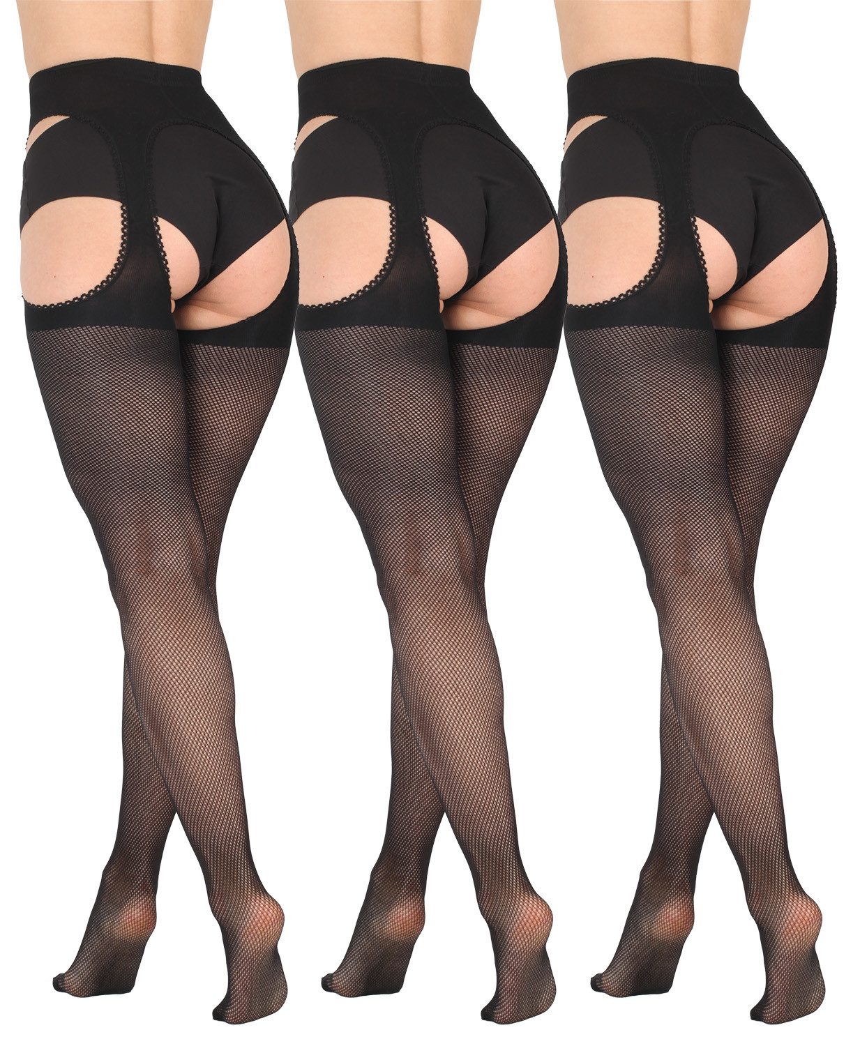 Ouvert Strumpfhose schwarze Netzstrumpfhose Ouvert, offener Schritt