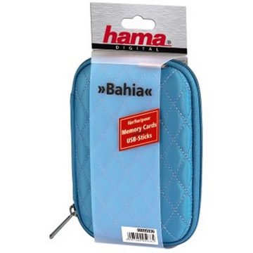 Hama Etui Speicherkarten-Tasche Case Etui Bahia Blau, Etui für 8x SD SDHC MMC xD CF MS Karte, USB-Sticks und 6x Batterien