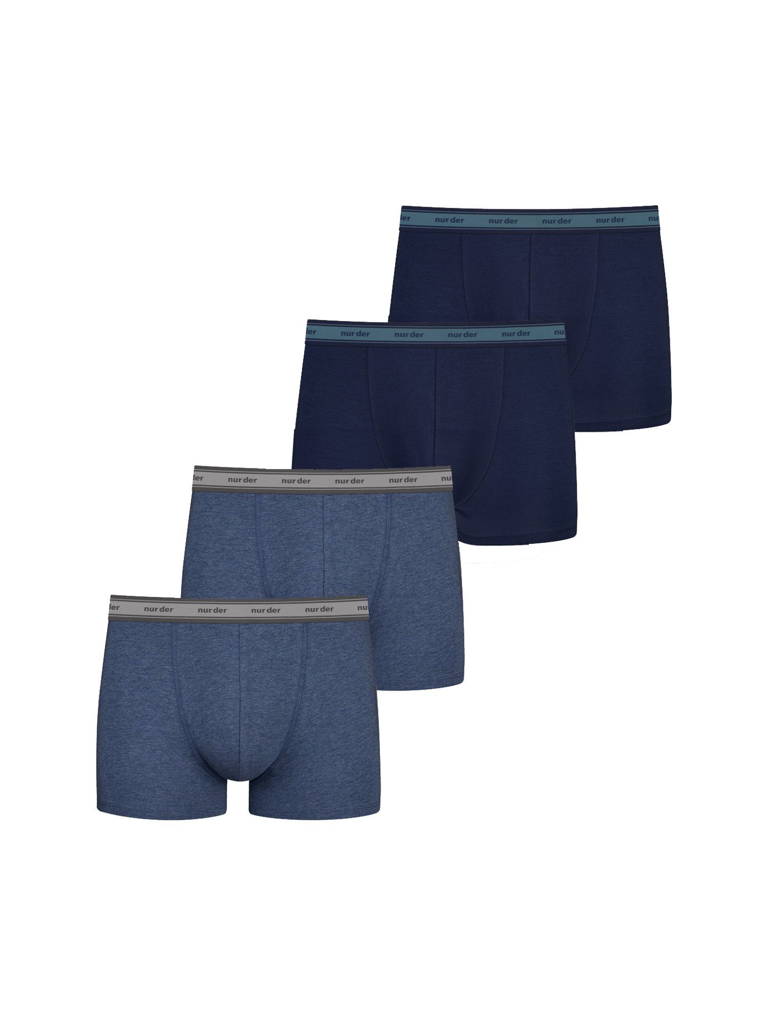 Nur Der Retro Boxer Organic Cotton (4-St) Retro-Boxer retroshorts boxershorts blau/blaumelange