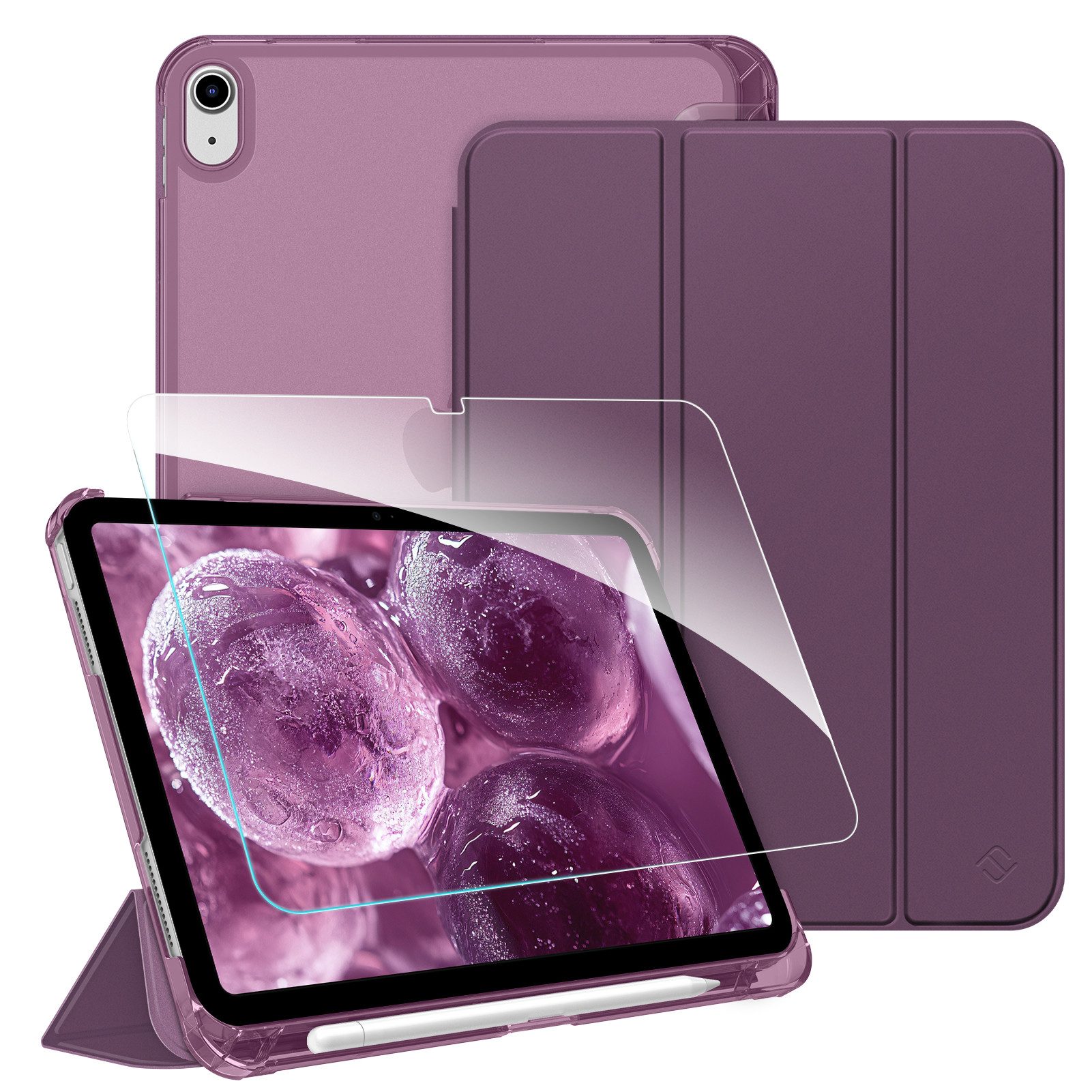 Fintie Tablet-Hülle für iPad 11 Generation 11'' 2025 (A16), iPad 10 Generation 10.9'' 2022, mit Schutzfolie-ultradünne transparente Rückseite Case mit Stifthalter