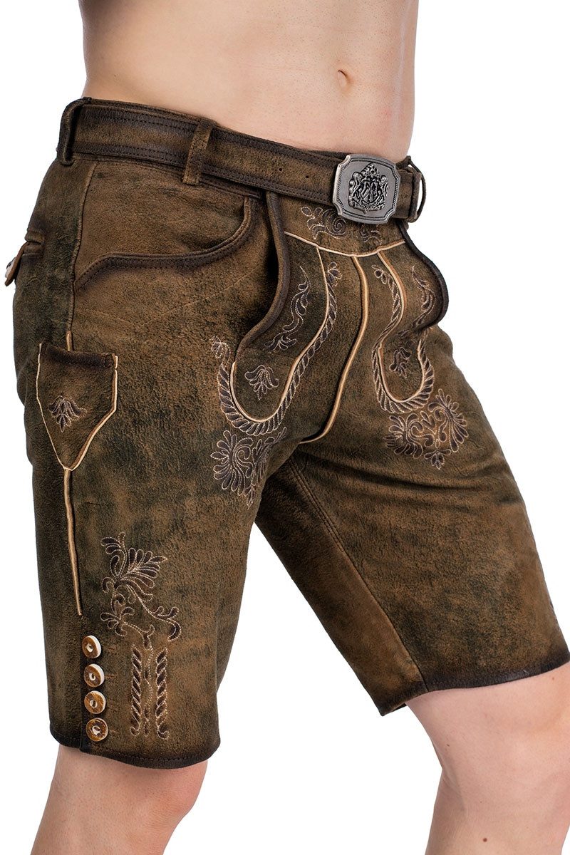 Hammerschmid Trachtenlederhose Lederhose Herren kurz - PARSDORF - antik braun