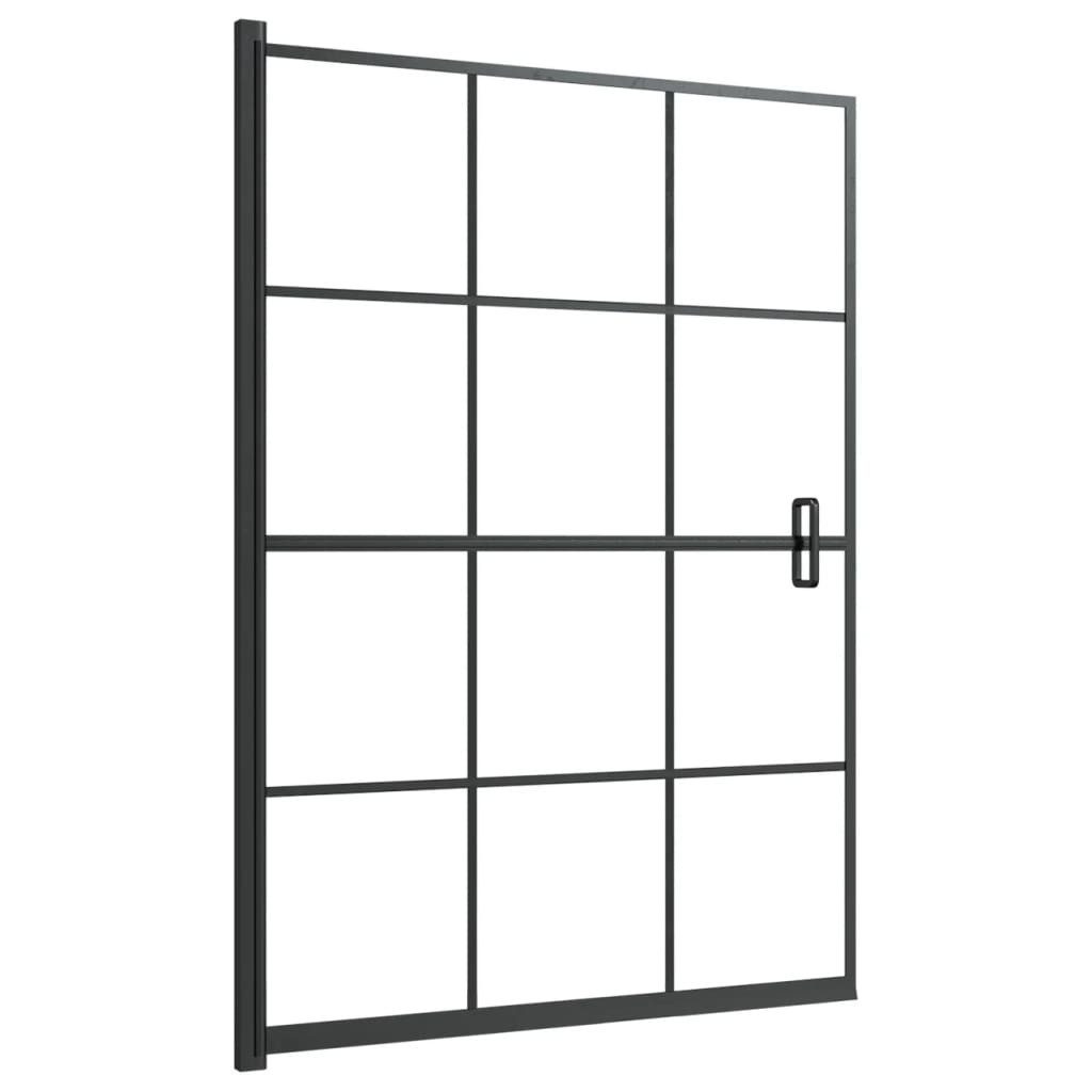 vidaXL Duschwand Duschkabine ESG 100x140 cm Schwarz Dusche Duschabtrennung