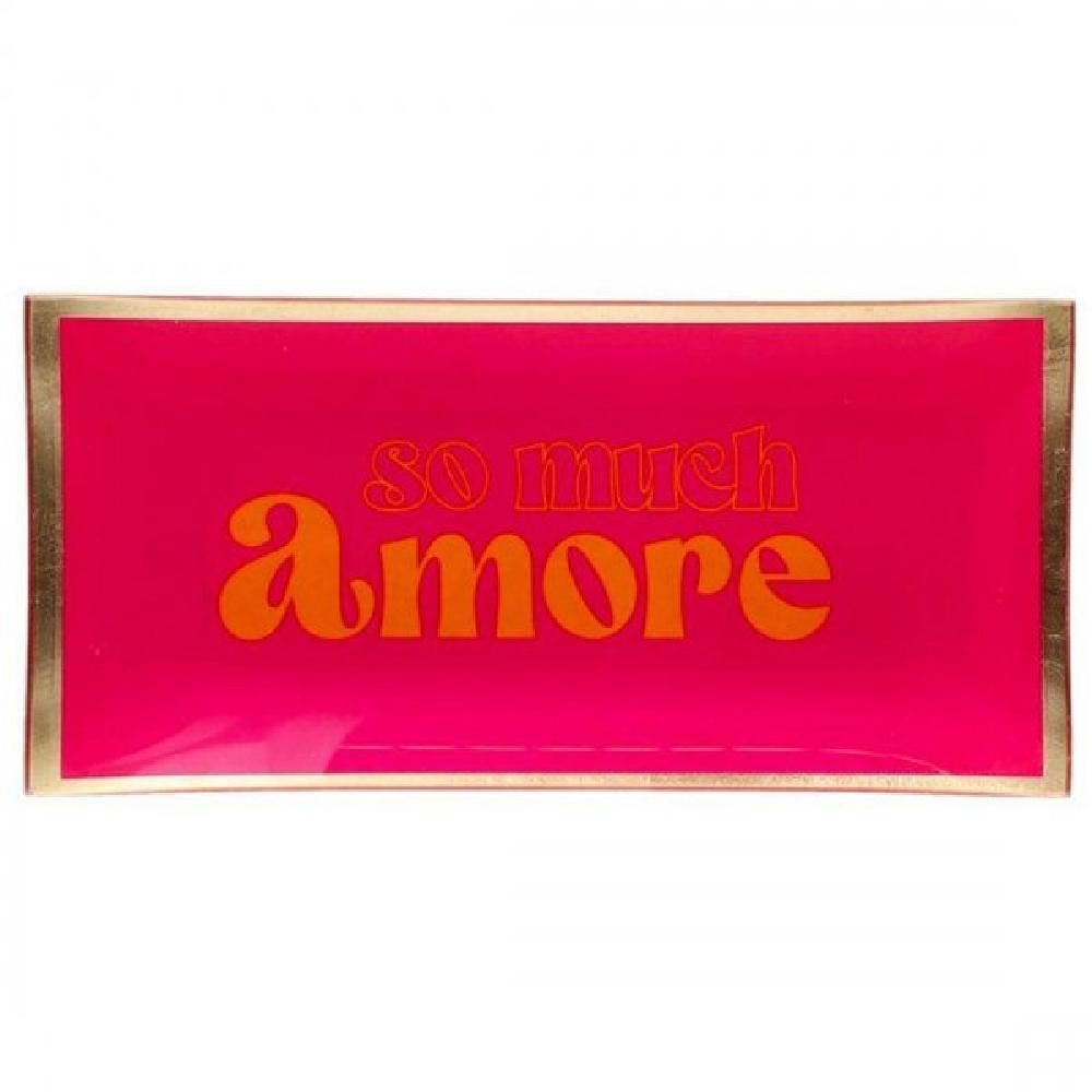 Giftcompany Schmuckkassette Glasteller Love Plates So much Amore Neon Pink