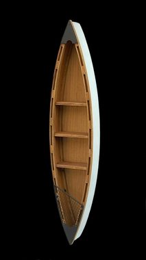 DanDiBo Wandregal DanDiBo Regal Boot Wandregal 120 cm in Bootsform aus Holz Antik MR83 Maritim Bootsregal Badregal Badschrank Braun für die Wand, pflegeleicht