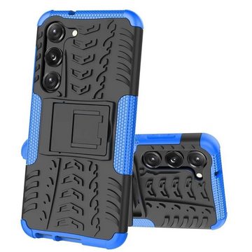 CoolGadget Handyhülle Blau als 2in1 Schutz Cover Set für das Samsung Galaxy S23 6,1 Zoll, 2x 9H Glas Display Schutz Folie + 1x TPU Case Hülle für Galaxy S23