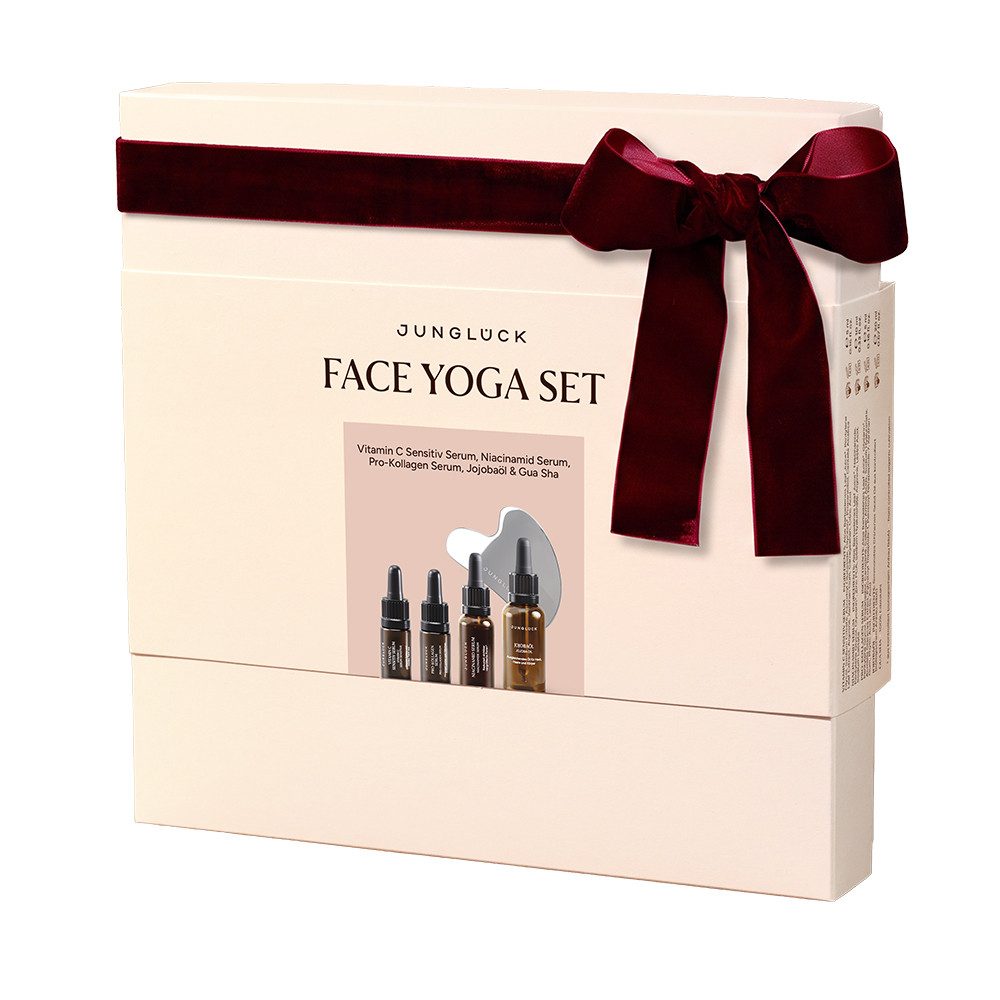 JUNGLÜCK Hautpflege-Set JUNGLÜCK IN A BOX - Face Yoga Set, 1-tlg., ein Geschenk für intensive Wirkung, Pflege und Entspannung