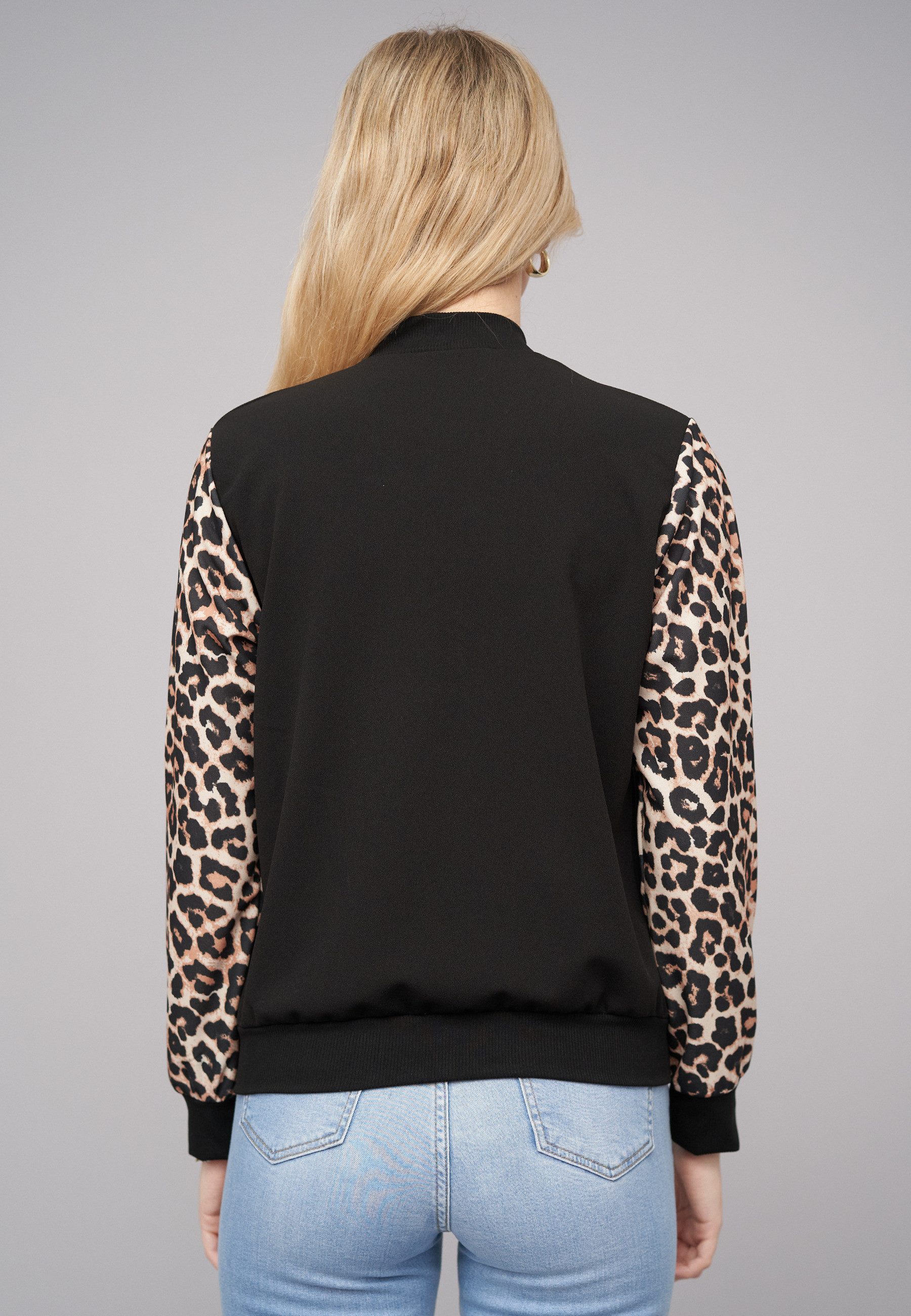CLOUD 5IVE Bomberjacke CLOUD 5IVE Bomber Jacket 2-Tone Leo Sleeve Print (1-St)