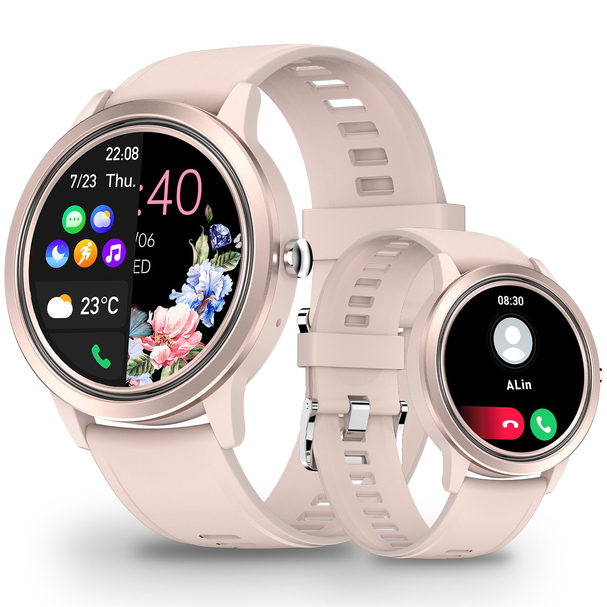 Uhr Damen herren, Fitness Tracker Uhr mit Anruffunktion Smartwatch