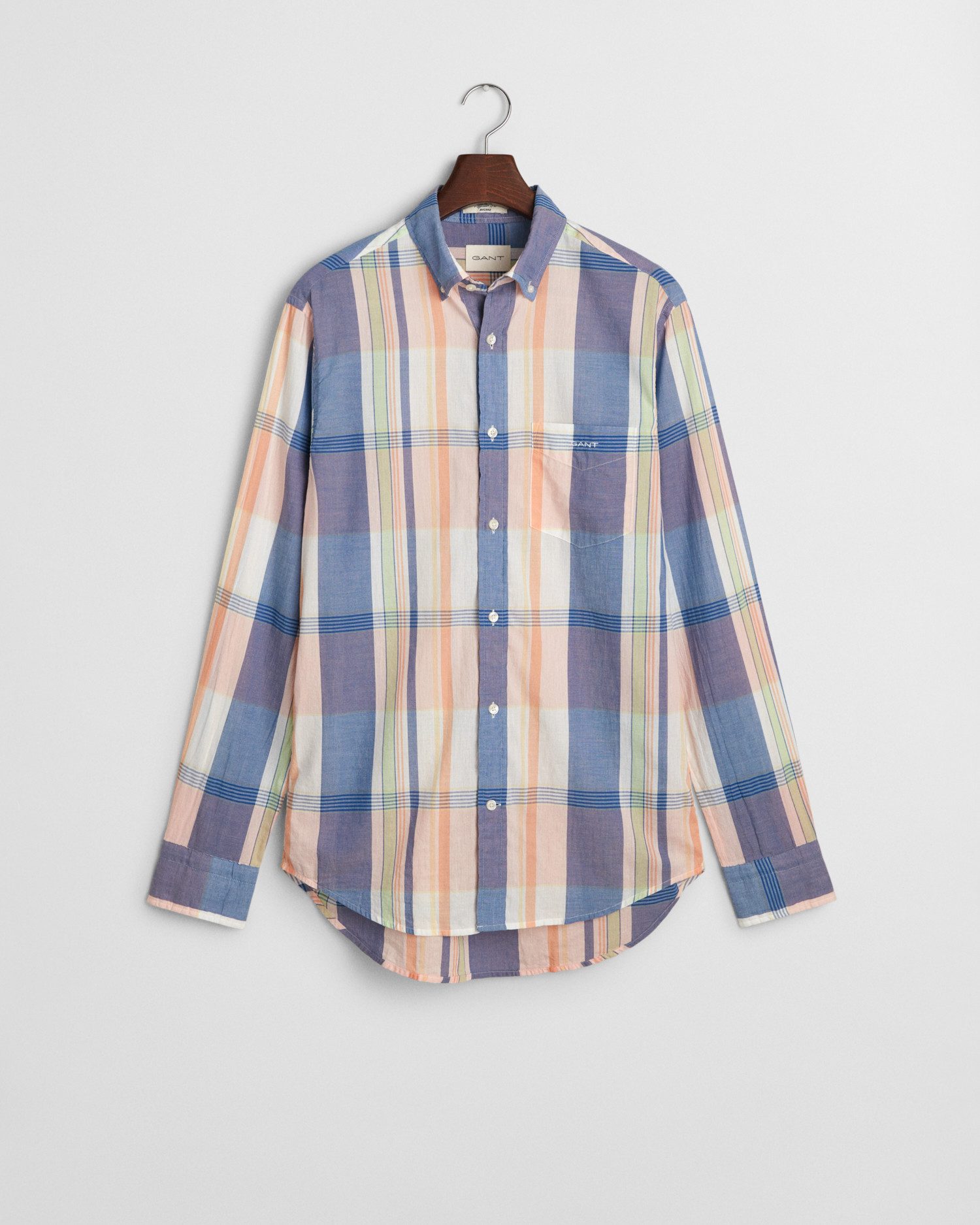 Leinenhemd Regular Fit Indian Madras Hemd