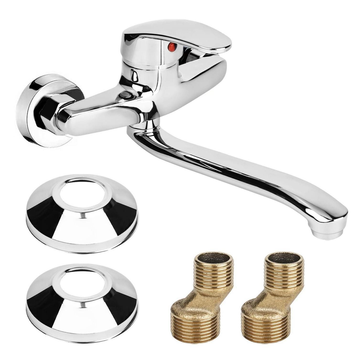 LuxusKollektion Spültischarmatur Küchenarmatur Wandarmatur 360° drehbar (1-St)