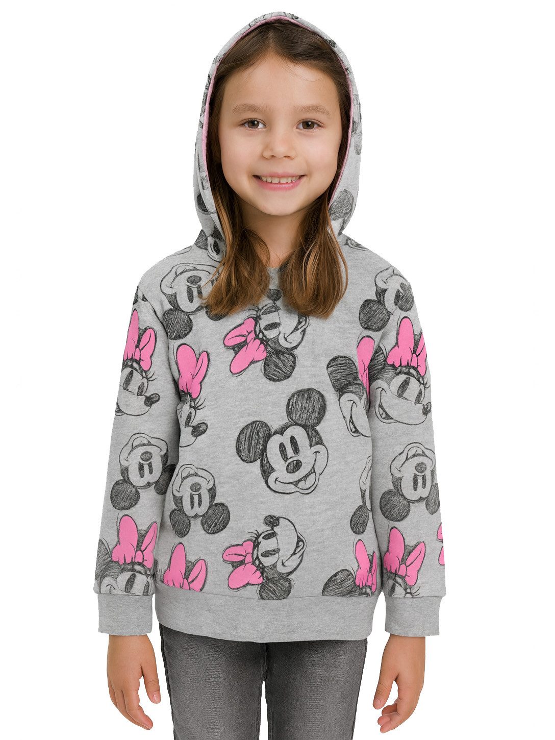 United Labels® Sweatshirt Disney - Mickey & Minnie Mouse allover, Hatch style- Hoodie