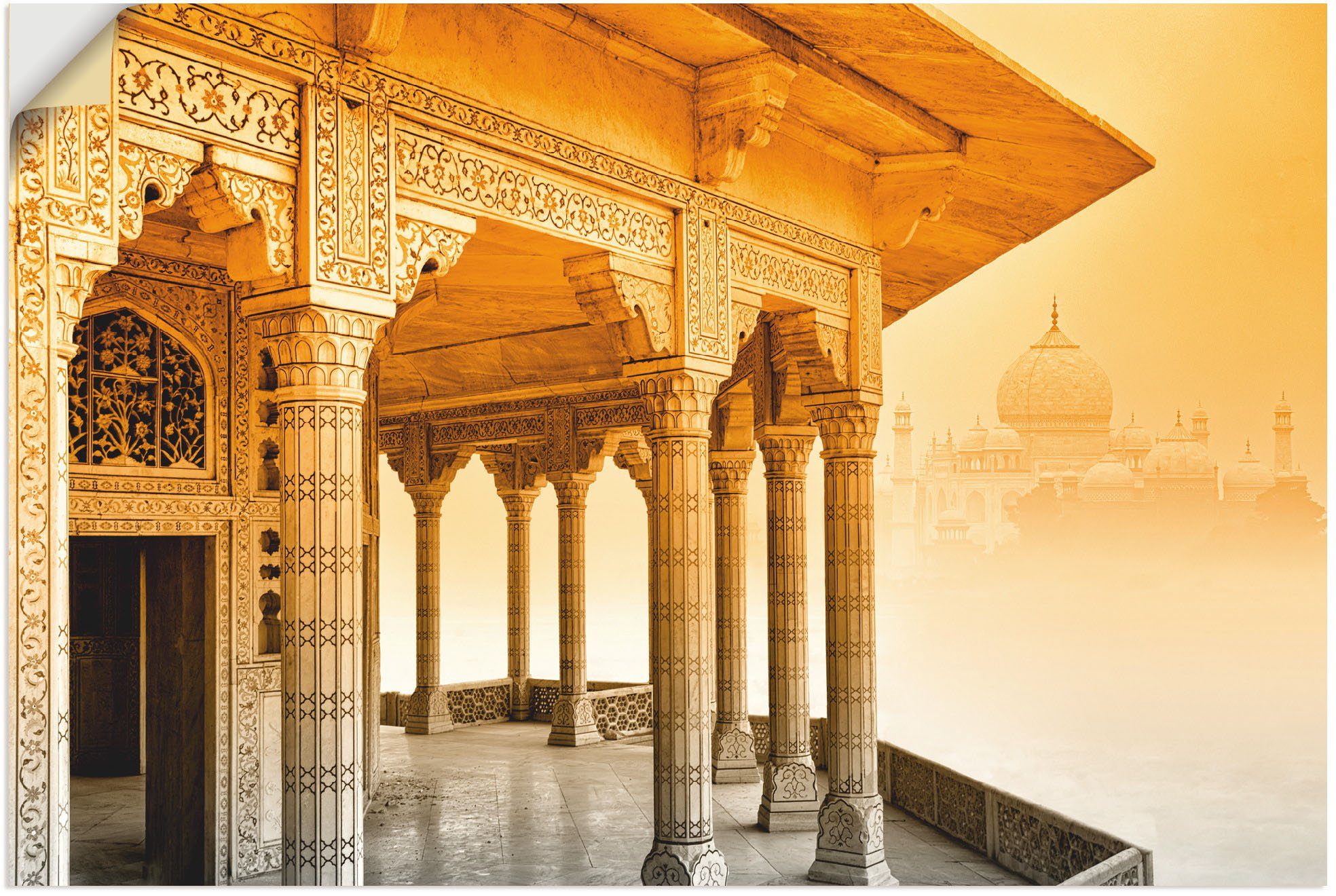 Artland Wandbild Fort Agra mit Taj Mahal, Gebäude (1 St), als Alubild, Leinwandbild, Wandaufkleber oder Poster in versch. Größen | Poster
