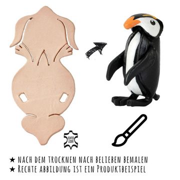 Monkimau Schlüsselanhänger Pinguin DIY Tier Figur aus Leder (Packung)