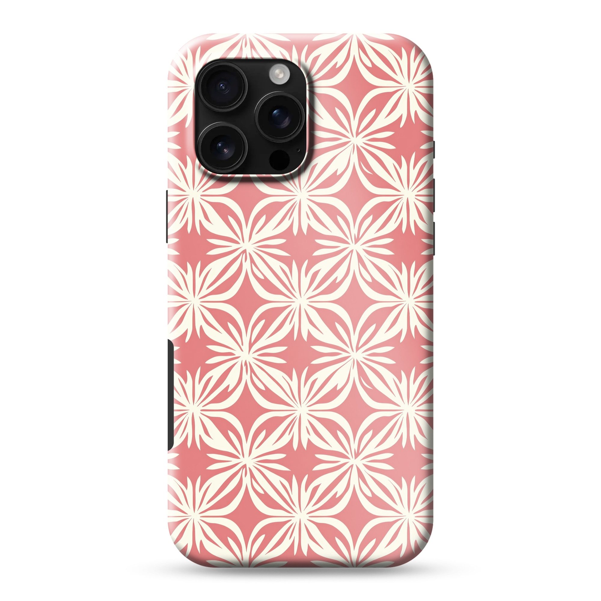 OnlyWow Handyhülle Magsafe für Apple iPhone 16 Pro Max Rosa - Florales Motiv - Weiß - Mod, Phone Case, Hardcase, Stoßfest, Schutzhülle
