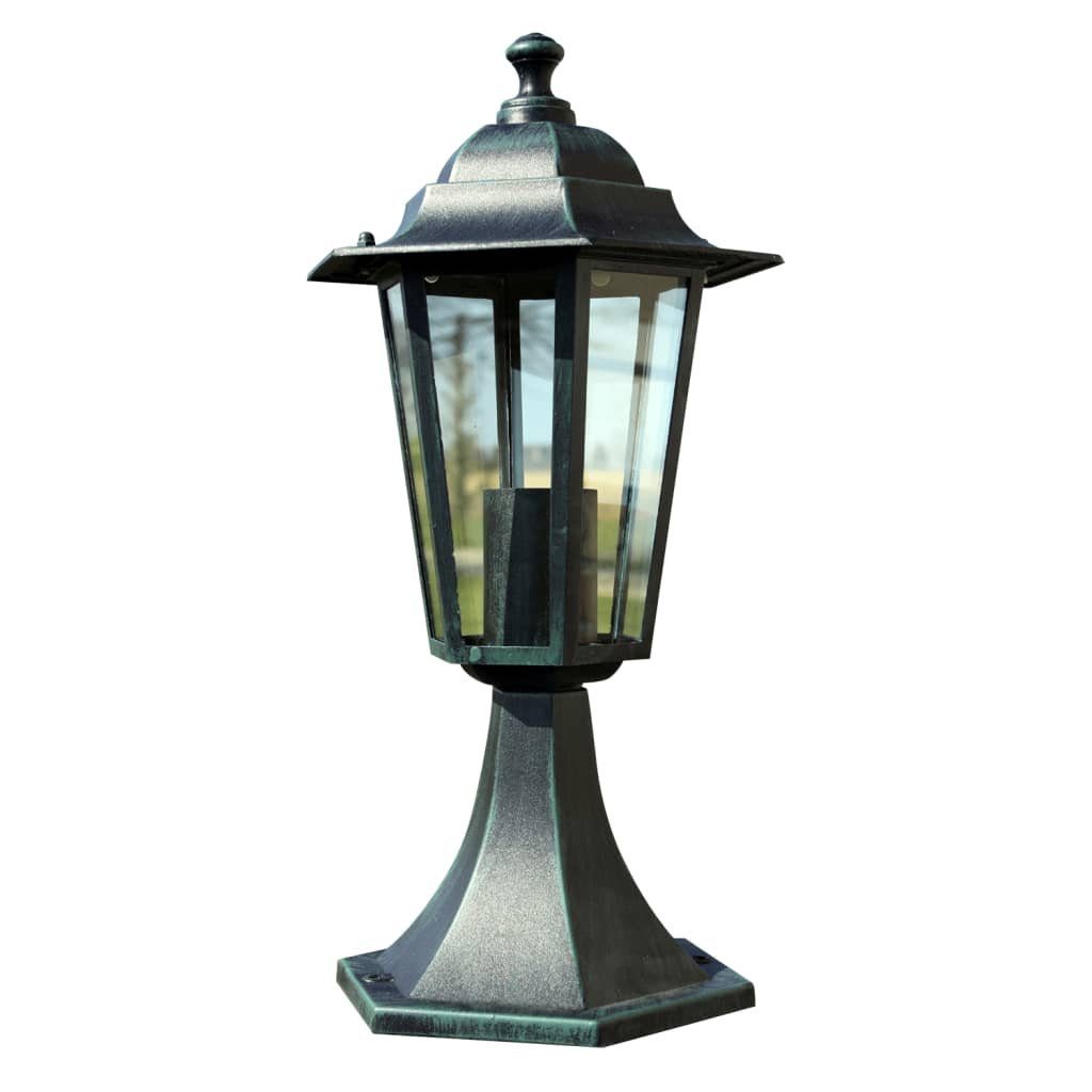 vidaXL Gartenleuchte Gartenlaterne Dunkelgrün Schwarz Aluminium Gartenlampe Gartenleuchte